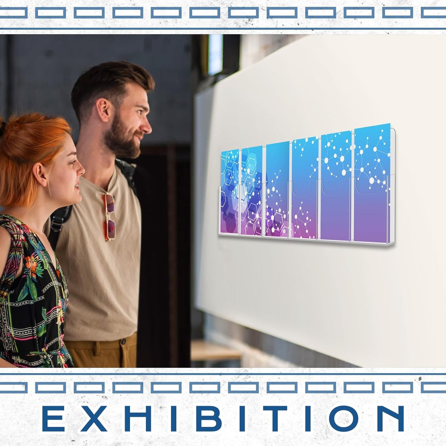 Sherr 2 Pcs Acrylic Brochure Holder Wall Mount, 4 x 9 Inches Clear Hanging Flyer Display Holder Plastic Pamphlet Stand with Nails for Magazine, Booklet, Card, Bookmark Display, 26.7 x 7.8 Inch