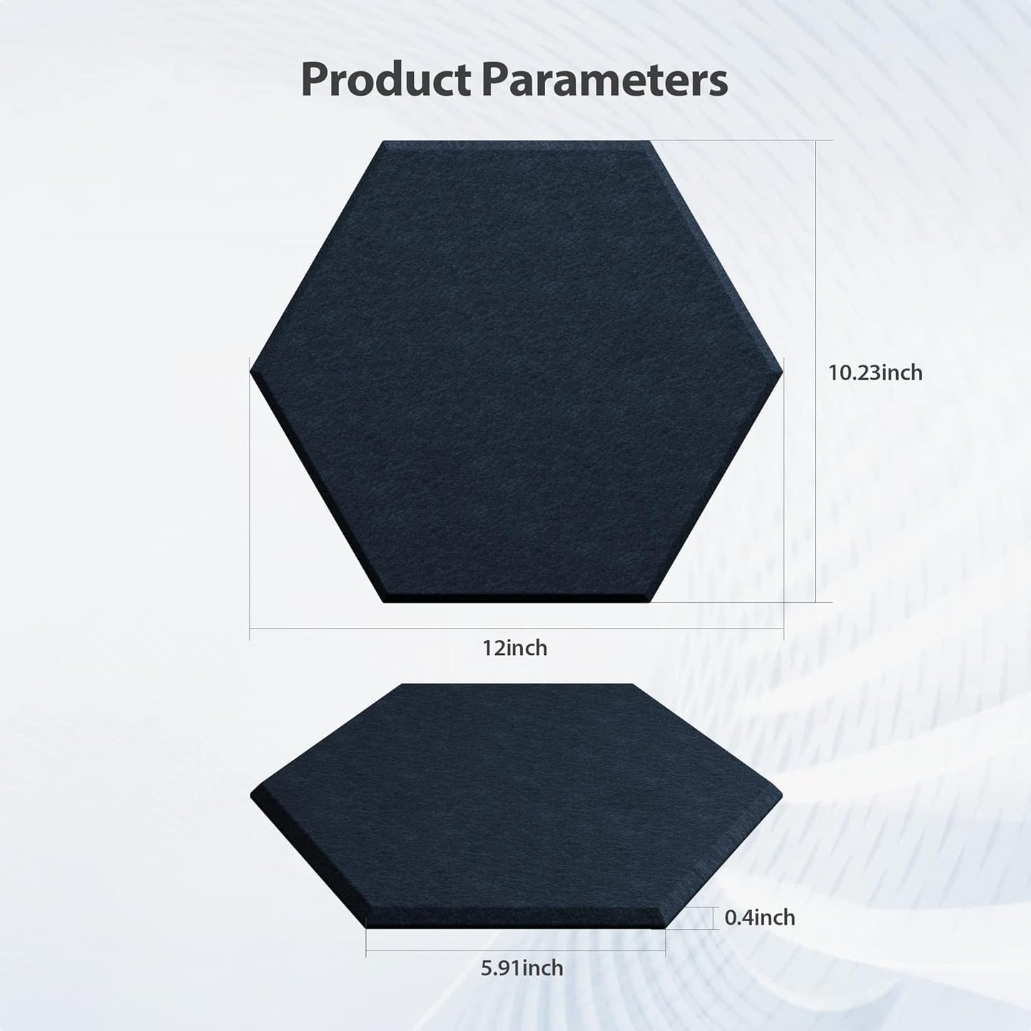 12 Pack Acoustic Panels Self Adhesive Sound Proof Foam, High Density Sound Acoustic Panel, 12X10.23X0.4 Inch Hexagon Panels in Home, Office, Reccording Room, Studio,and more(Dark Blue)