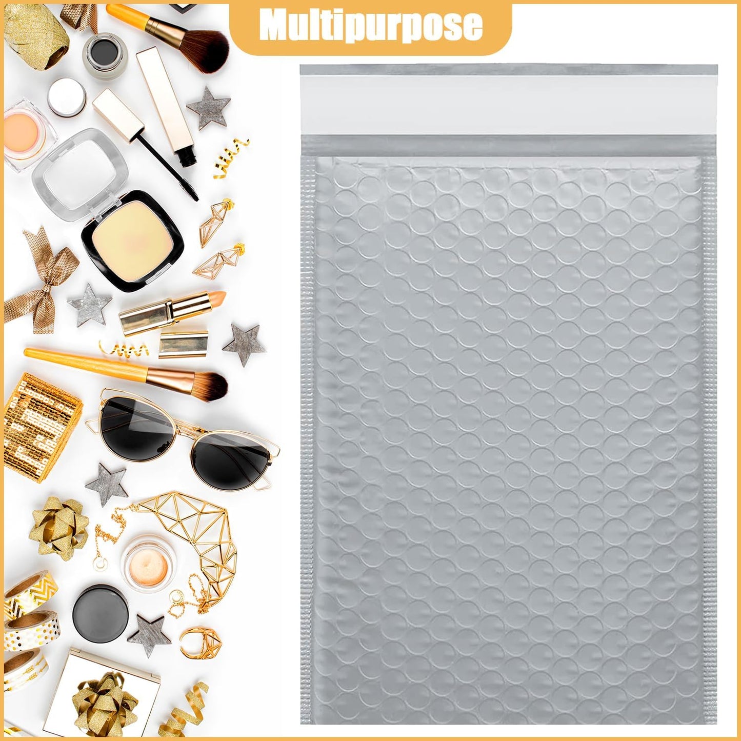 6in x 9in Bubble Mailer, Gray Poly Mailer, Padded Envelope, Shipping Envelope, Waterproof, Self-Sealing, For Small Business, Shipping, Mailing, Boutique Packaging(250PCS)