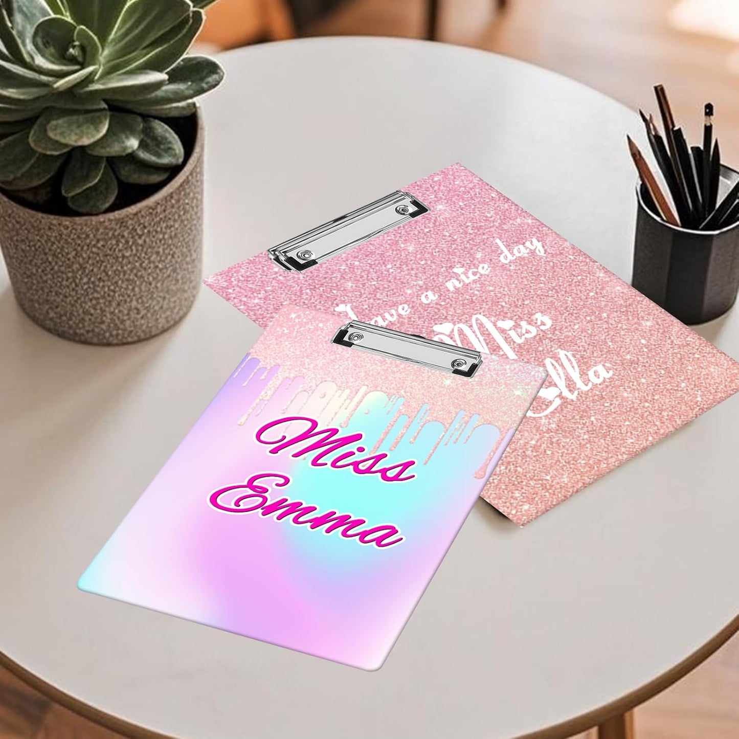 Custom Acrylic Clipboard with Name Logo Personalized Decorative Clipboard for Kids Women Men Custom Gift for Teachers Nurses Coaches Office