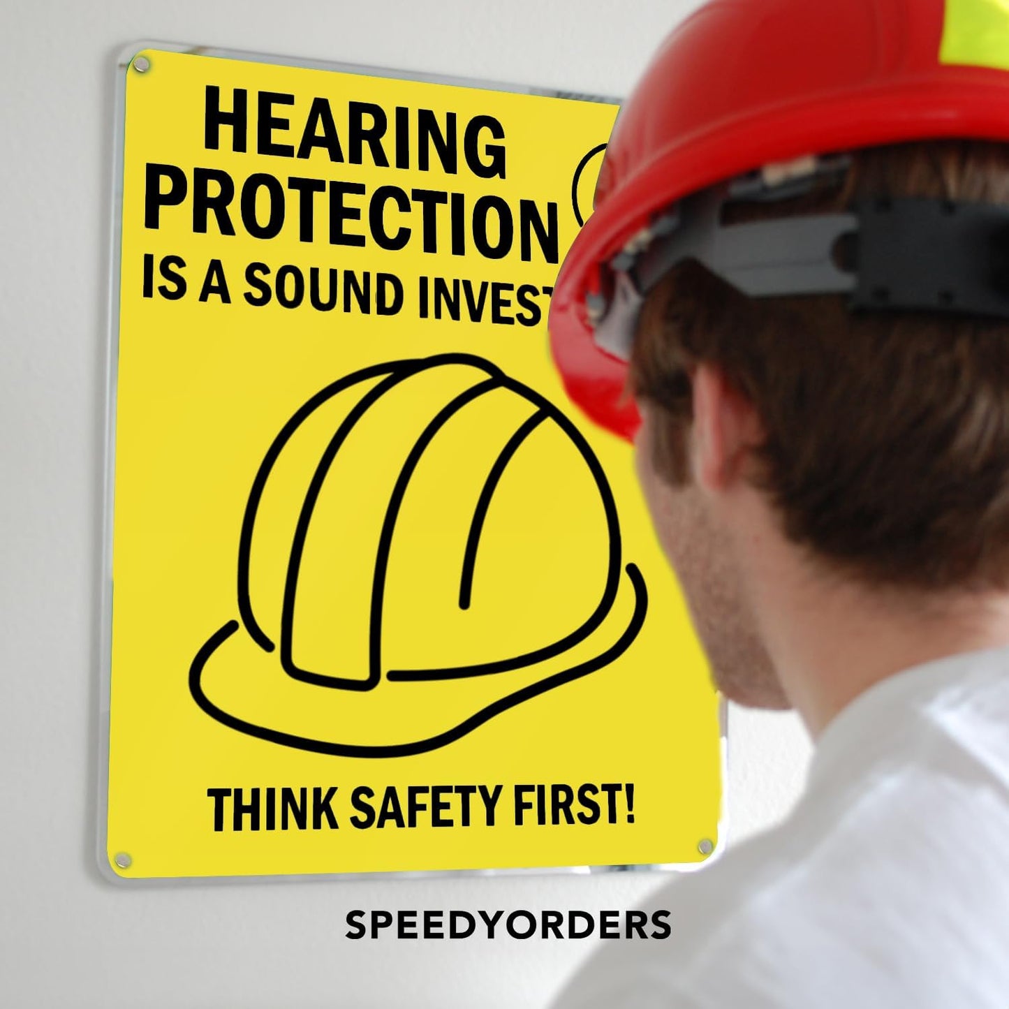 Custom Metal Signs, Personalized Aluminum, Customized Safety, Business Signs, Waterproof Outdoor, White Aluminum (Yellow Background, 36x24 In)