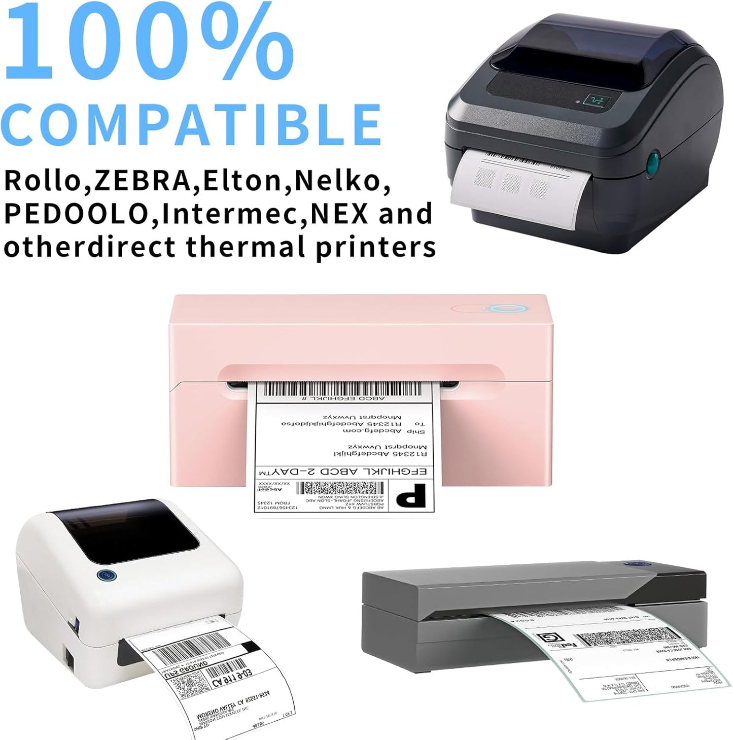 Direct Thermal Label-Shipping Label 4x6-NefLaca Thermal Printer Sticker 4"x6",Compatible with Rollo,Nelko,Zebra. MUNBYN Printer(4 Packs of Total 4000 Labels)