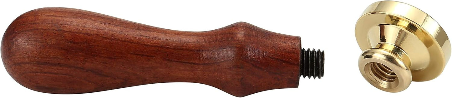 Yoption 6 Pcs Wax Seal Stamp Set, Vintage Moon and Star Sealing Wax Stamps Kit, Wooden Handle with Brass Head for Wedding Christmas Invitation Gift Cards