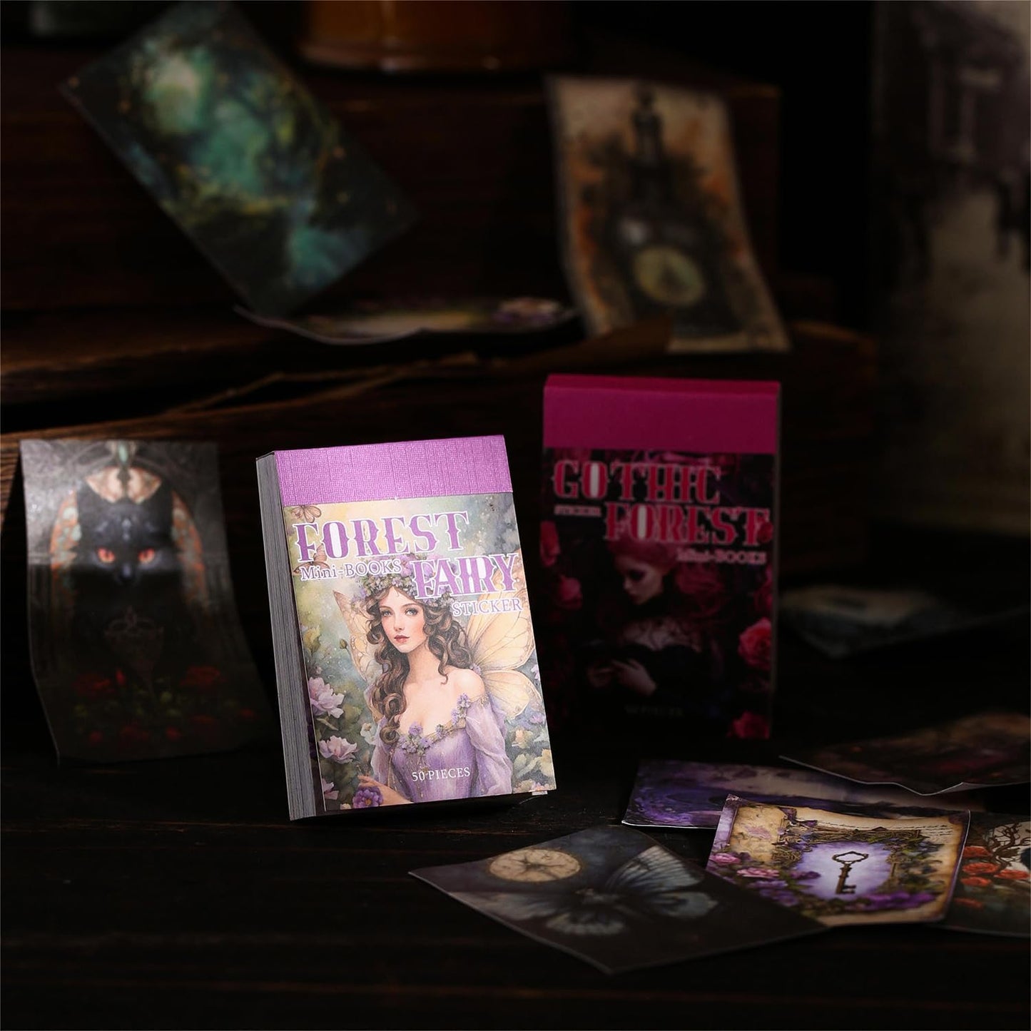 4Pcs Washi Sticker Books, Fantasy Stickers for Scrapbooking, DIY Crafts, Mini Journaling Supplies & Junk Journal Ephemera