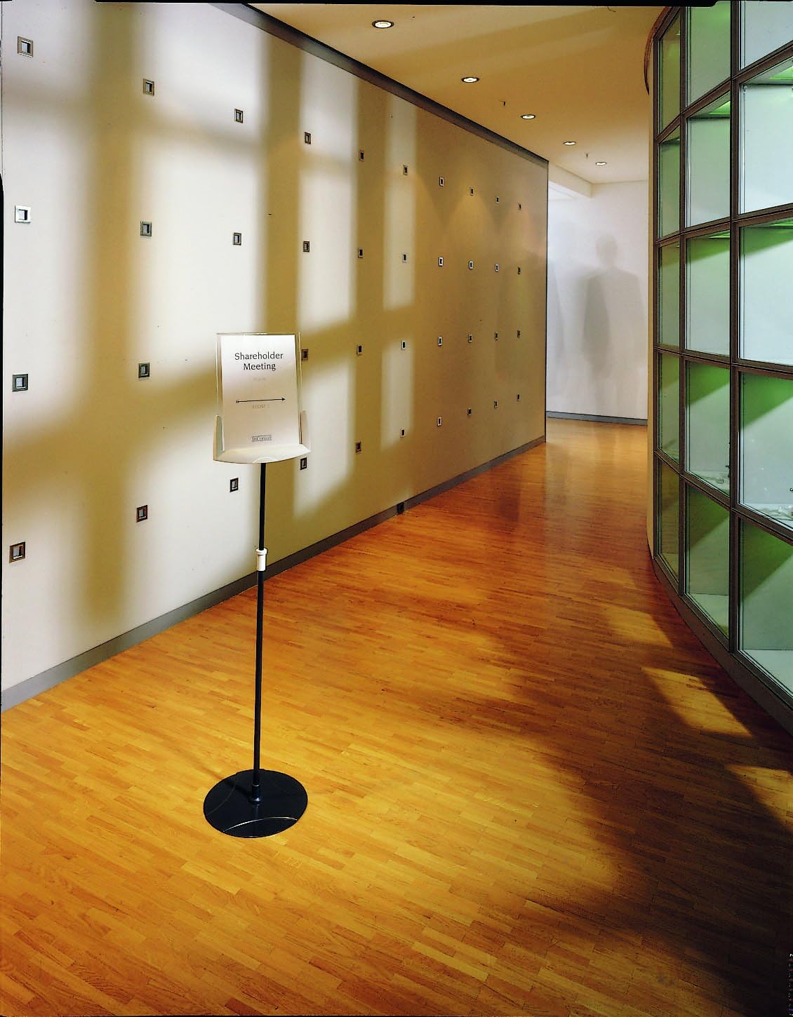 Durable SHERPA Acrylic Infobase Sign Stand - Metal Floor Stand - 40" to 60" Inch from Floor - Gray