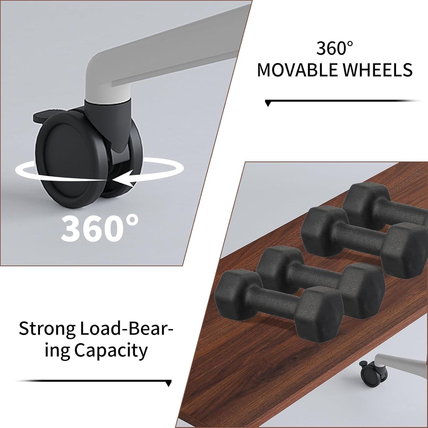 Conference Room Table with Flip-Top Design for Dynamic Meetings, Business Table Computer Desk with Heavy-Duty Frame,Foldable Seminar Meeting Tables for Home Office (4, A, 47.2IN)