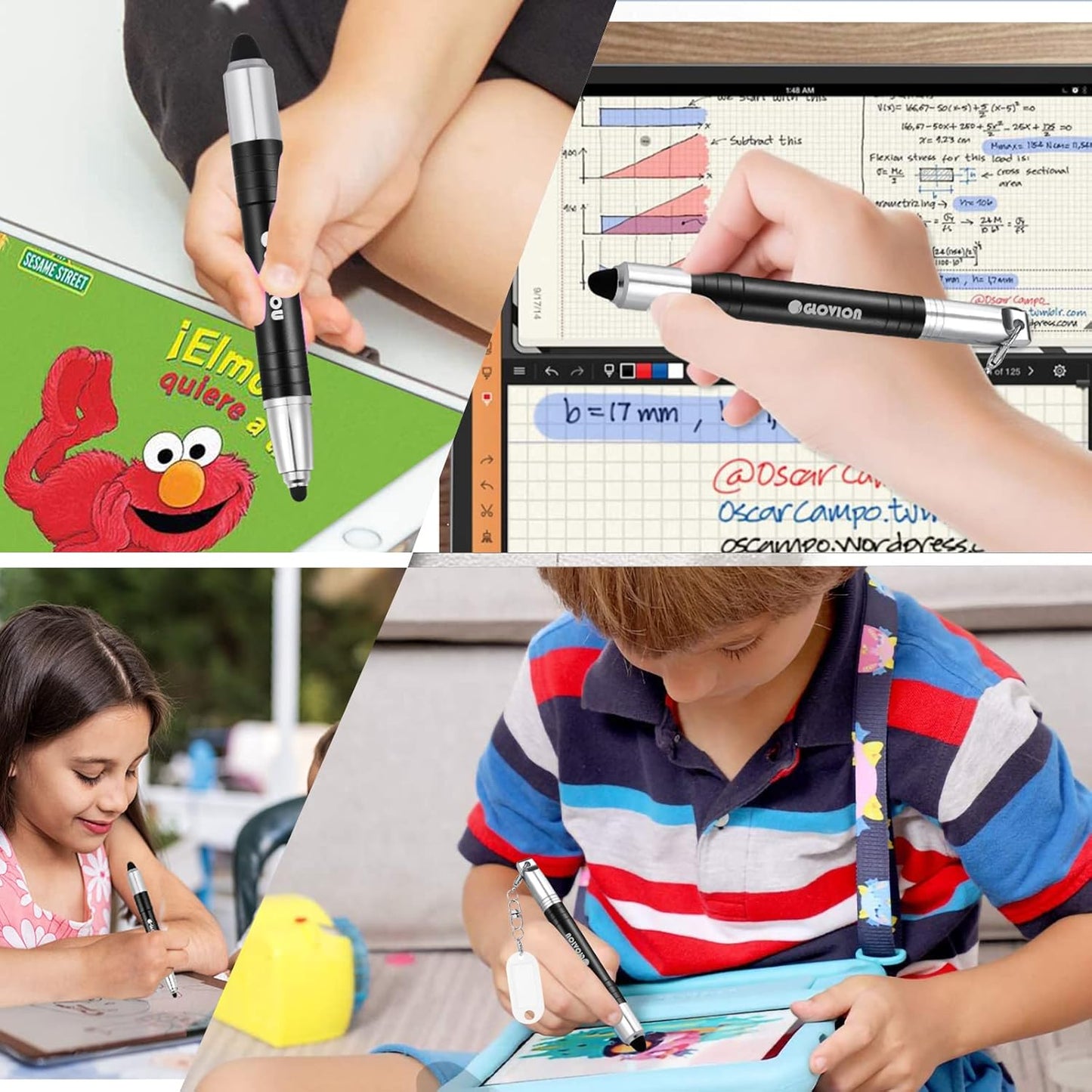 Stylus Pen for ipad iPhone Capacitive Stylist with Magnetic Cap, Touch Screens Stylus Pens for Kids Tablets All Touch Screen Devices - Black