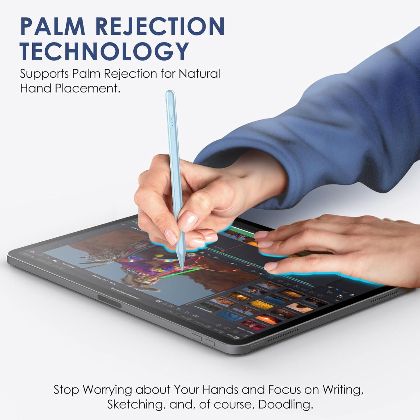 Stylus Pen for iPad 2018-2025, 2X Fast Charge iPad Pencil 2nd Generation Compatible with Apple iPad Pro M4/ 12.9"(6/5/4/3)/ 11"(4/3/2/1), Mini 6/5, Air (M2/5/4/3), (10/9/8/7/6)