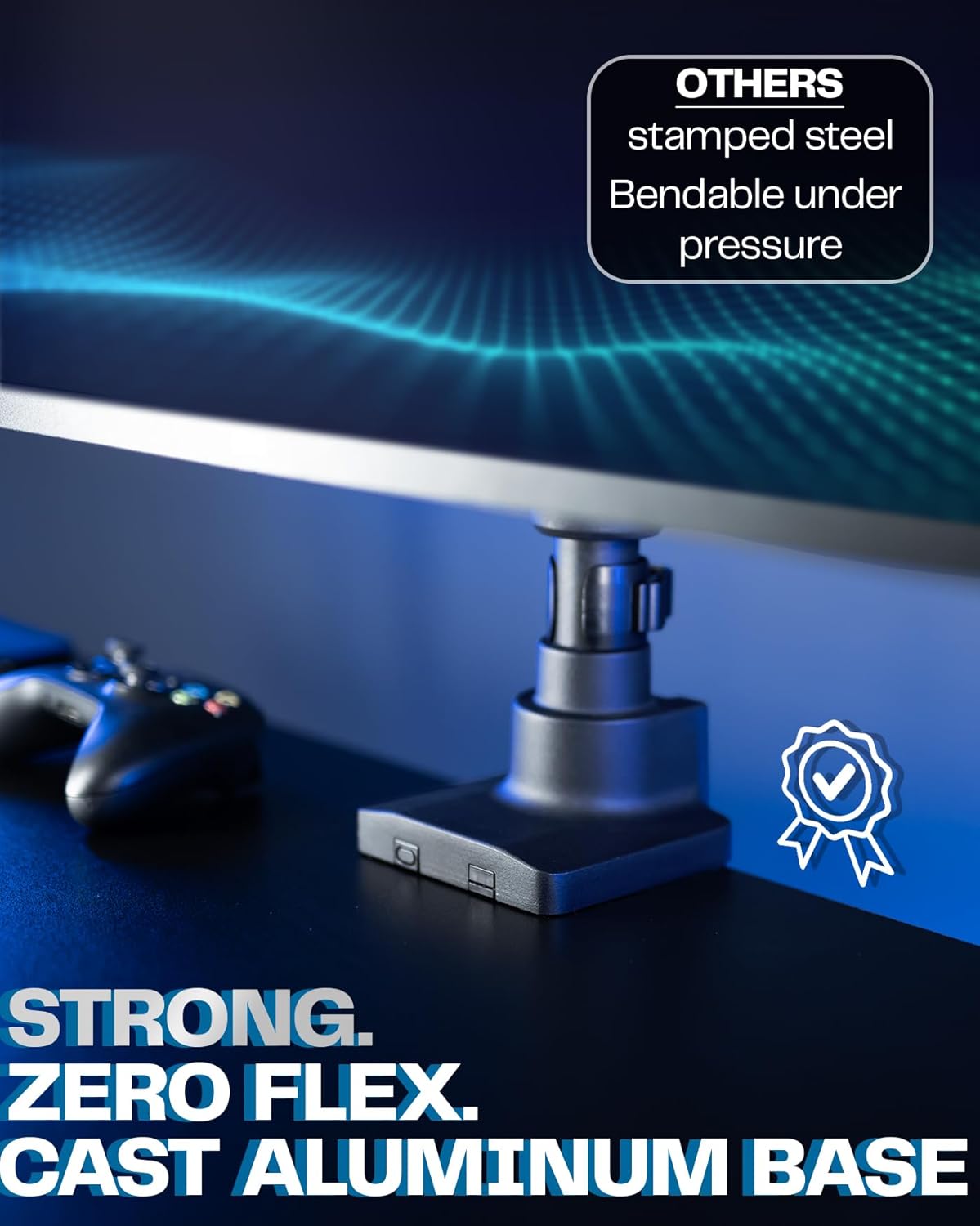 VIVO Pneumatic Arm Dual Ultrawide Monitor Extra Tall Desk Mount for Up to 49 inch Screens, Heavy Duty Clamp, Holds 2 Ultra Wides Up to 44 lbs, Black, STAND-V120K