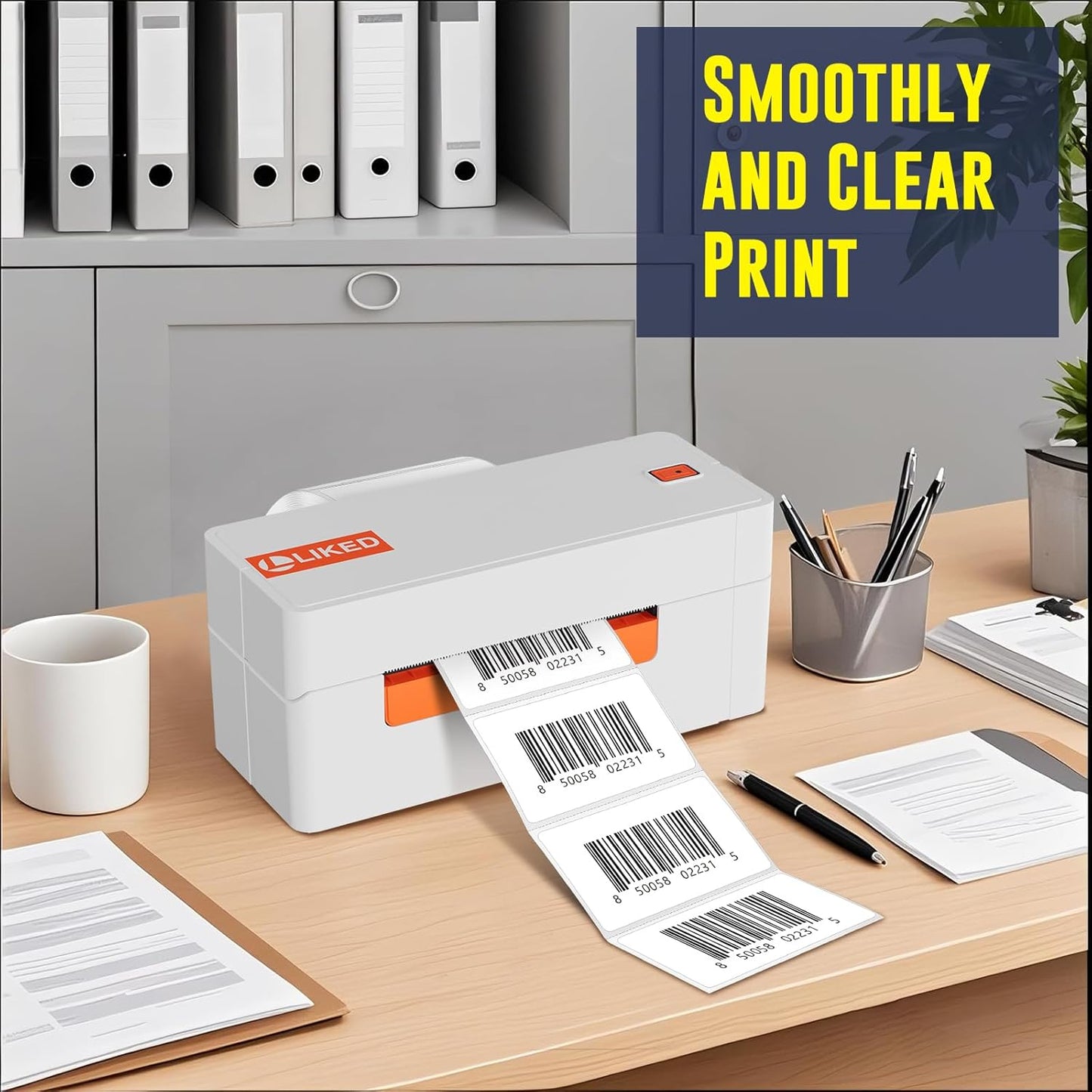 L LIKED 2.25" x 1.25" Direct Thermal Labels, Permanent Adhesive Barcode Address Label & Compatible with Rollo, Zebra and Other Desktop Printers (12 Rolls, 12000 Labels)