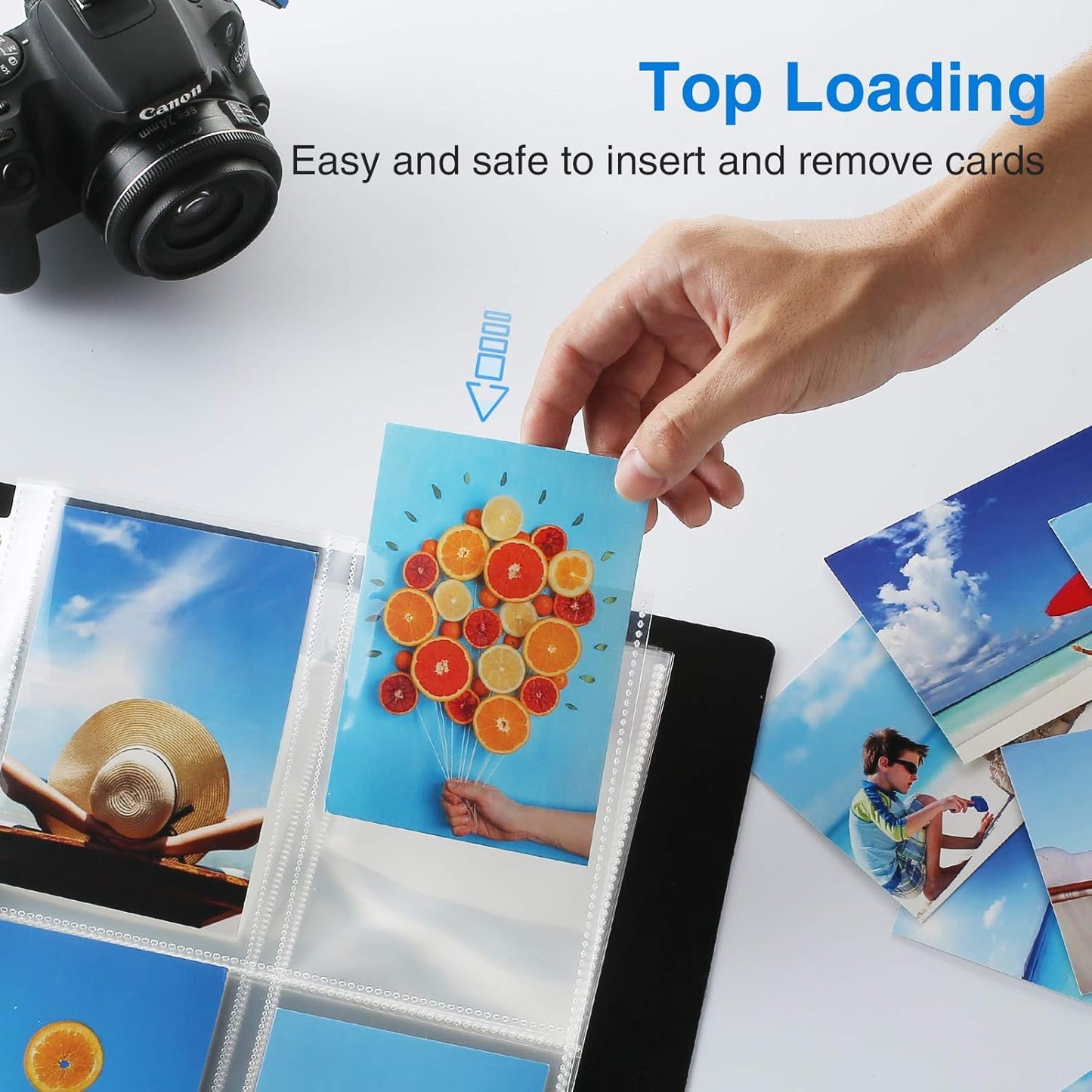 Sooez 30 Pack Heavy Duty Photo Sleeves for 3 Ring Binder (240 Pictures), 3.5x5 Plastic Album Refill Pages, Clear Archival Sleeves, Seed Binder Pages 8.5x11