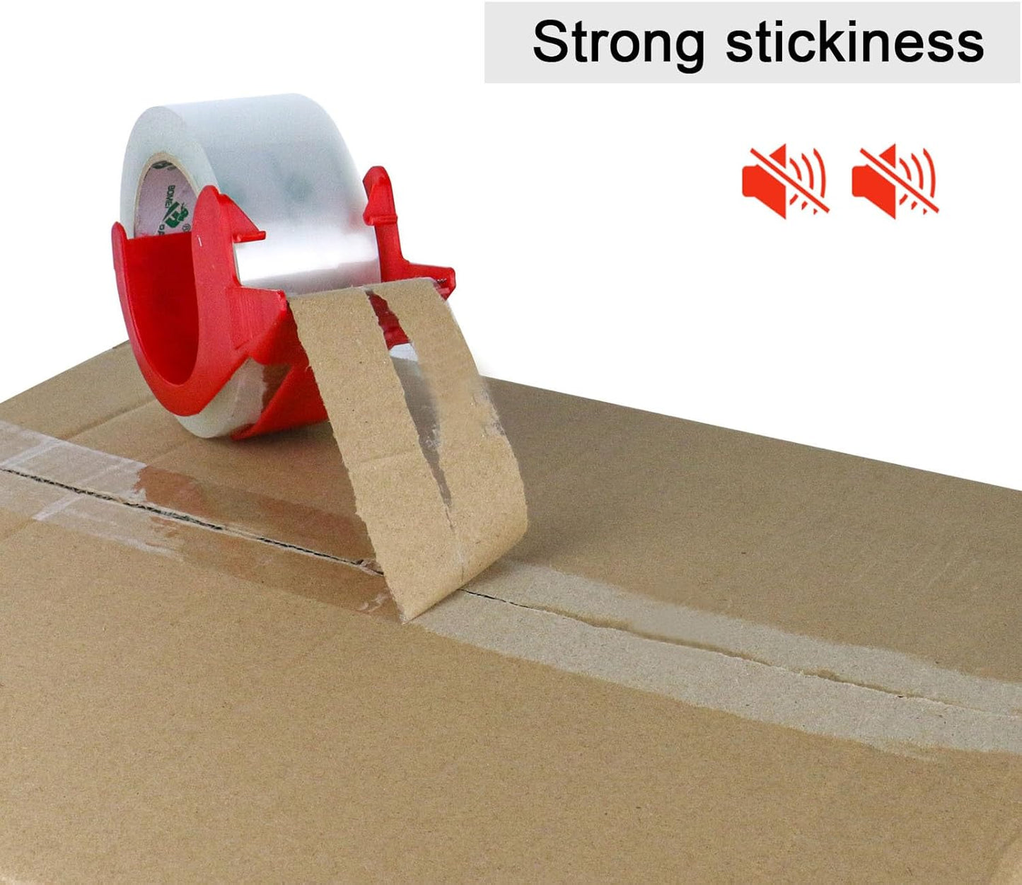 BOMEI PACK Clear Silent Packing Tape 18 Rolls, NO Noise Quiet Tape Refill Rolls for Shipping, Moving and Packaging, 2.4Mil 1.88Inch 55Yards