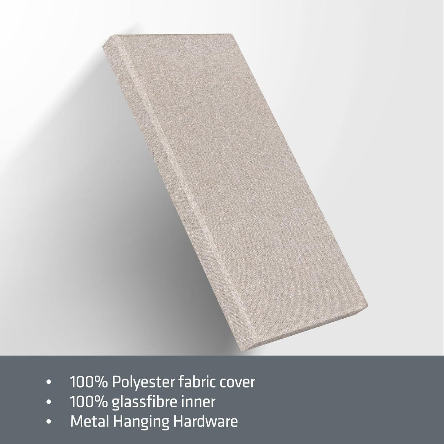 2” Thick Acoustic Panels with Hanging Hardware, 2 PCS 47.2” x 23.6” Fiberglass Sound Absorbing Panels for Home Theater Church Office Wall, Linen