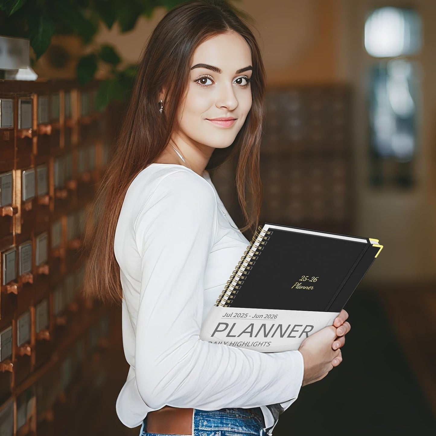 Academic Planner 2025-2026 (8.5" x 11") - Weekly & Monthly Planner (Jul. 2025 - Jun. 2026), Column View Calendar Organizers, Hardcover Agenda Book with Tabs for Office & School, Black