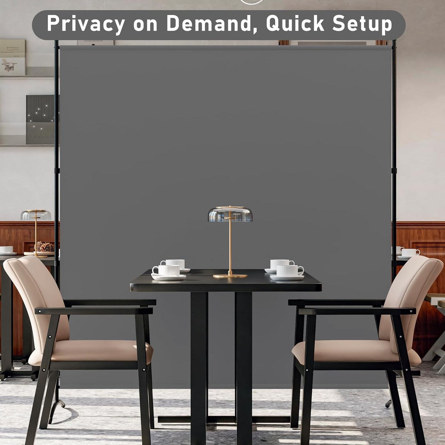 Room Divider 6ft Room Dividers and Folding Privacy Screens Partition Room Divider Fabric Panel, Indoor Wall Divider for Room Separation Freestanding Space Separators (Grey, 1 Panel)