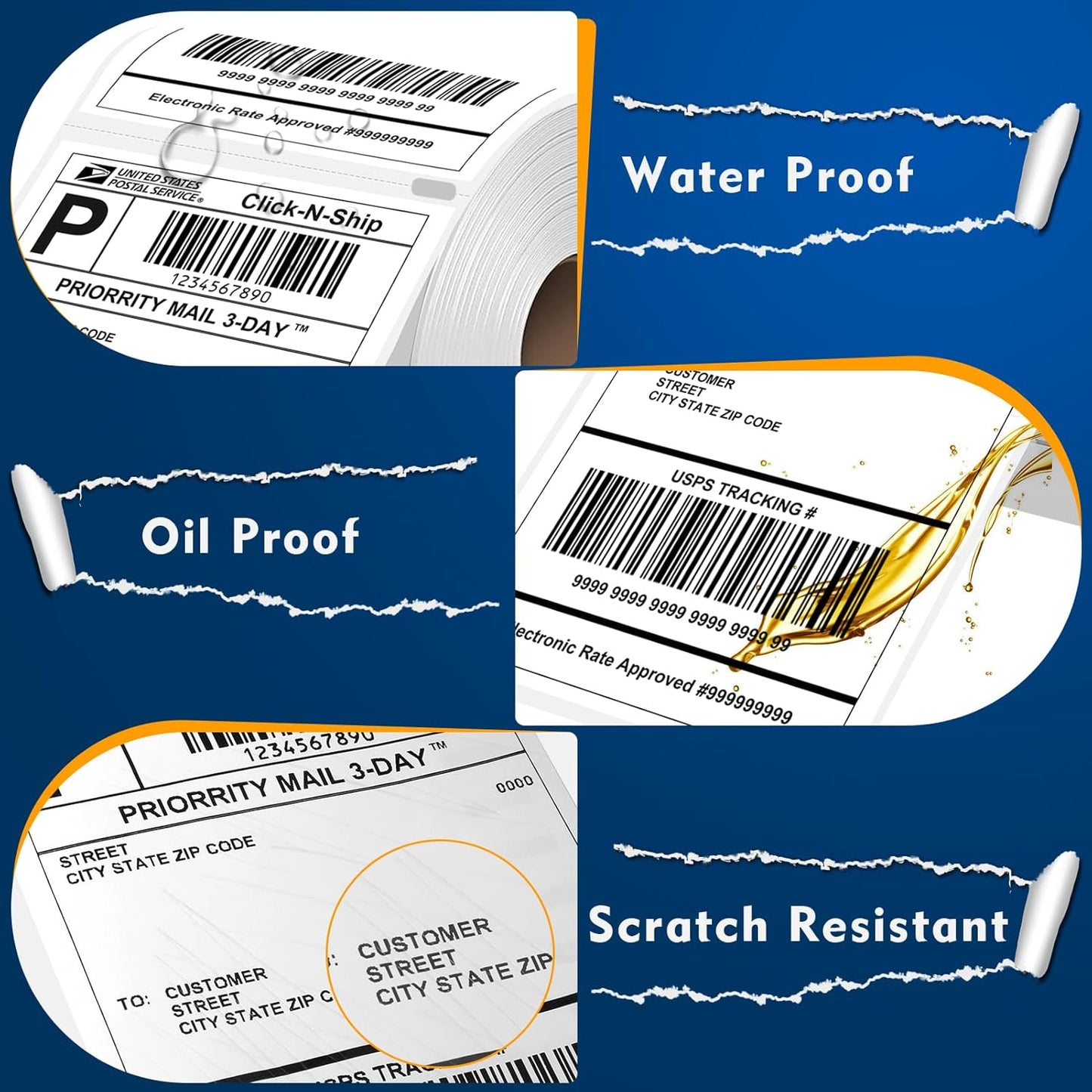 L LIKED 3300 PCS 4"x 6" Direct Thermal Labels White Perforated Shipping Label, Compatible with DYMO 4XL 1744907,Zebra, Rollo, Jadens, Nelko, 220 Labels per Roll, 15 Rolls