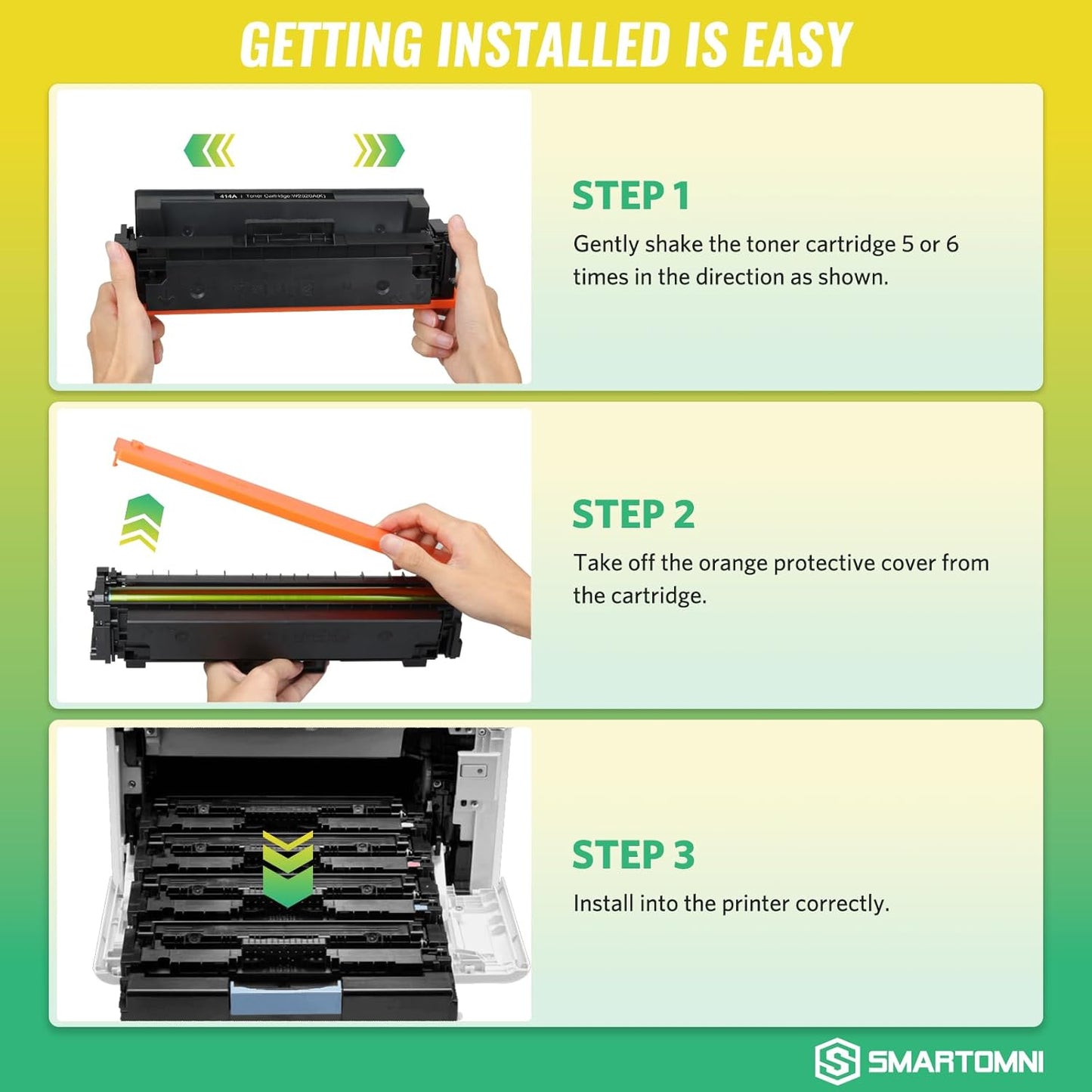 414X Black Toner Cartridges High-yield (with Chip) Works with Color Pro MFP M479fdw M479fdn M454dw M454dn M479dw M455dn M479 M454, Enterprise Laser M455dn M480f Printer | W2020X 414A W2020A, Pack of 2