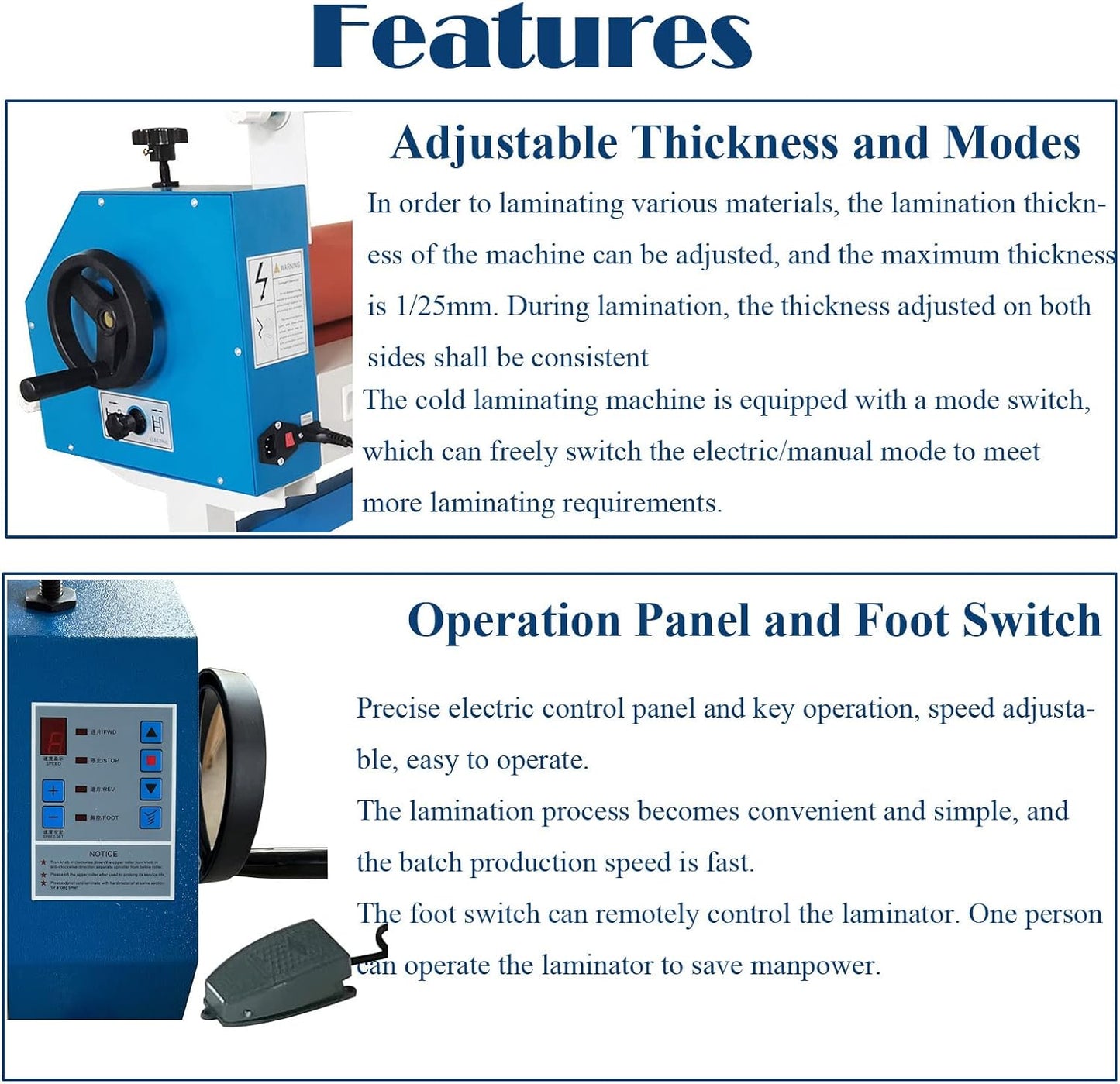 Electric Manual Cold Laminator, Movable 51IN/1300MM Wide Format Large Roll Laminating Machine Rubber Roller with Frame for Office Film Photo Vinyl Poster Laminating