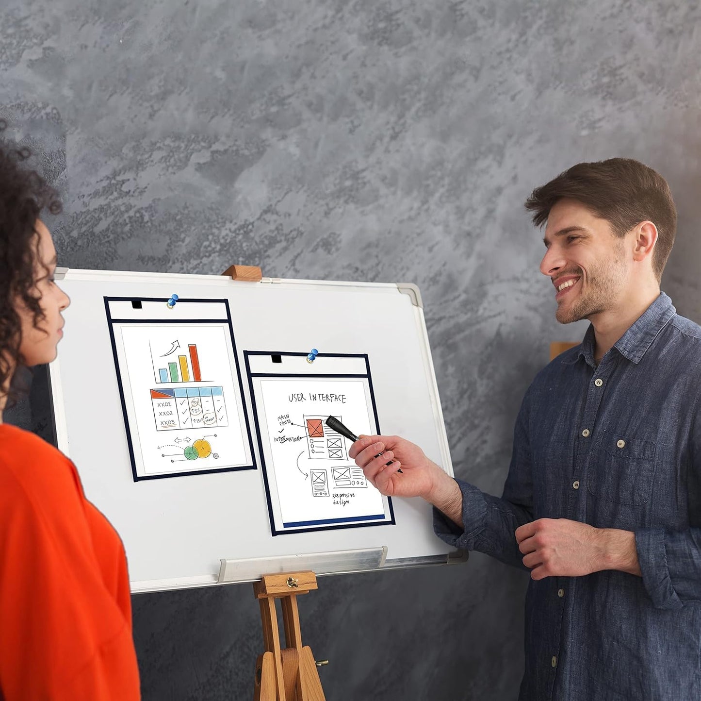 SCRIBBLEDO Job Ticket Holders 9x12 50 Pack Black Dry Erase Plastic Sleeves Heavy Duty Clear Sheet Protectors Waterproof and Tear-Resistant Pockets Ideal for Shop Tickets Work Orders and Classroom Use