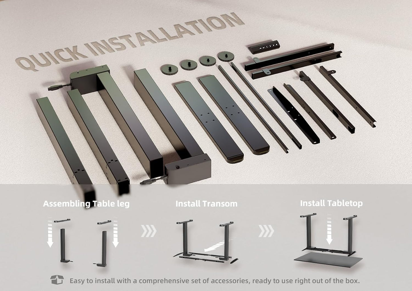 Claiks Dual Motor Standing Desk Frame, Electric Stand Up Desk Legs Frame Workstation Up to 63",T-Shaped Adjustable Standing Computer Desk for Home and Office, (Black Frame only)