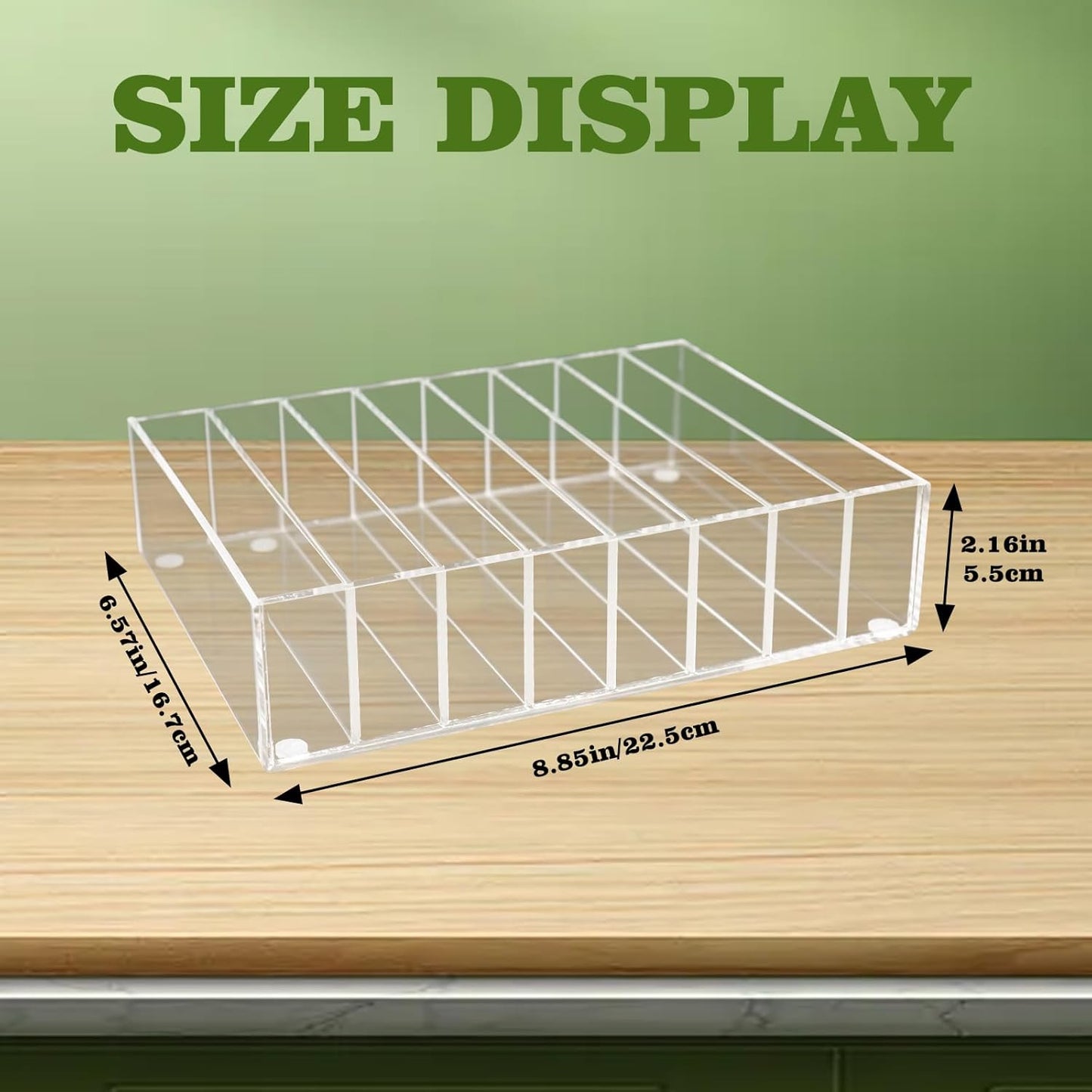 Money Organizer for Cash, 8 Compartment Transparent Acrylic Money Holder, Cash Tray, Cash Box, Cash Organizer for Bills