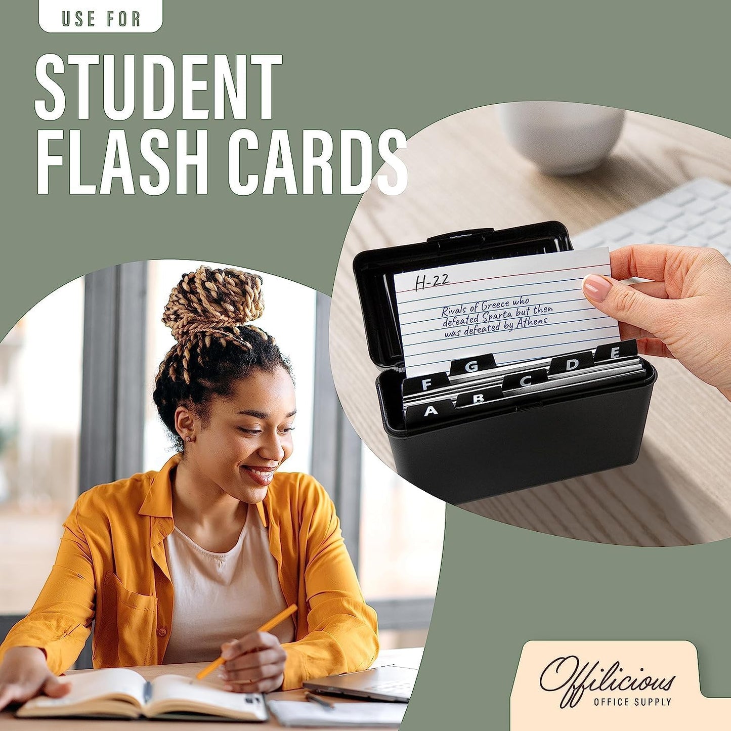 4x6 Index Card Holder Dividers - 25 Plastic Black Index Card Dividers with Alphabet Tabs - Index Card Organizer, Index Cards, Index Card File Box, Trading Card Dividers, 5 Tab Dividers