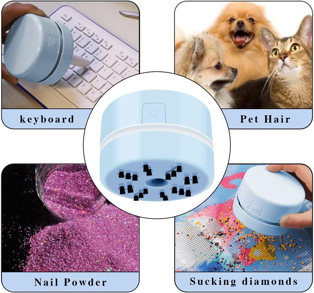 BLOCE Diamond Tools, Desk Accessories Vacuum Cleaner Mini, Hand-Held Vacuum Cleaner (Blue)