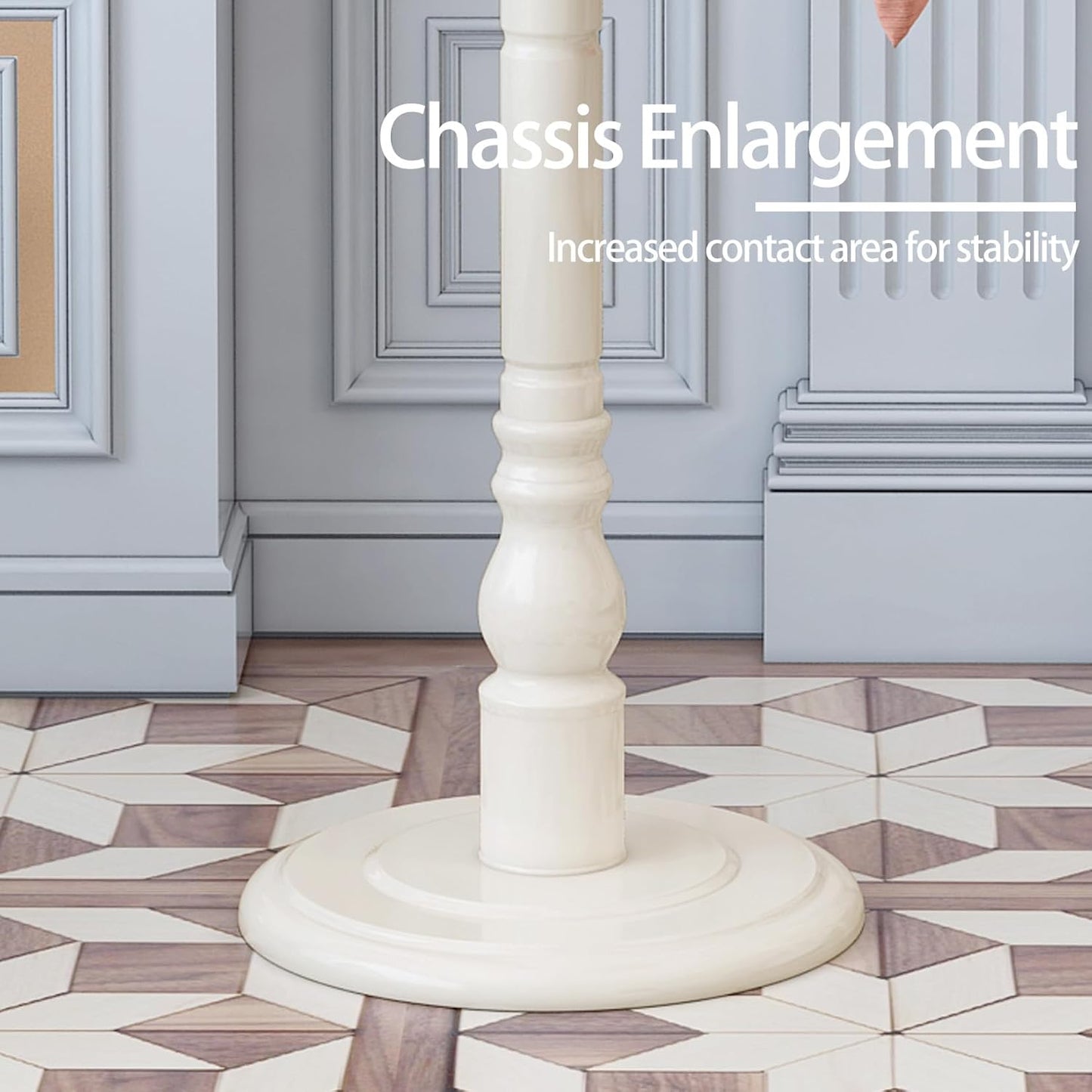 Wooden Coat Rack, Heavy Duty Coat Rack Freestanding with 11 Smooth Hooks, Coat Tree, Vintage Clothes Hanger Stand with Stable Disc Base for Bedroom, Entryway, Office-Load 180lbs (Ivory White)