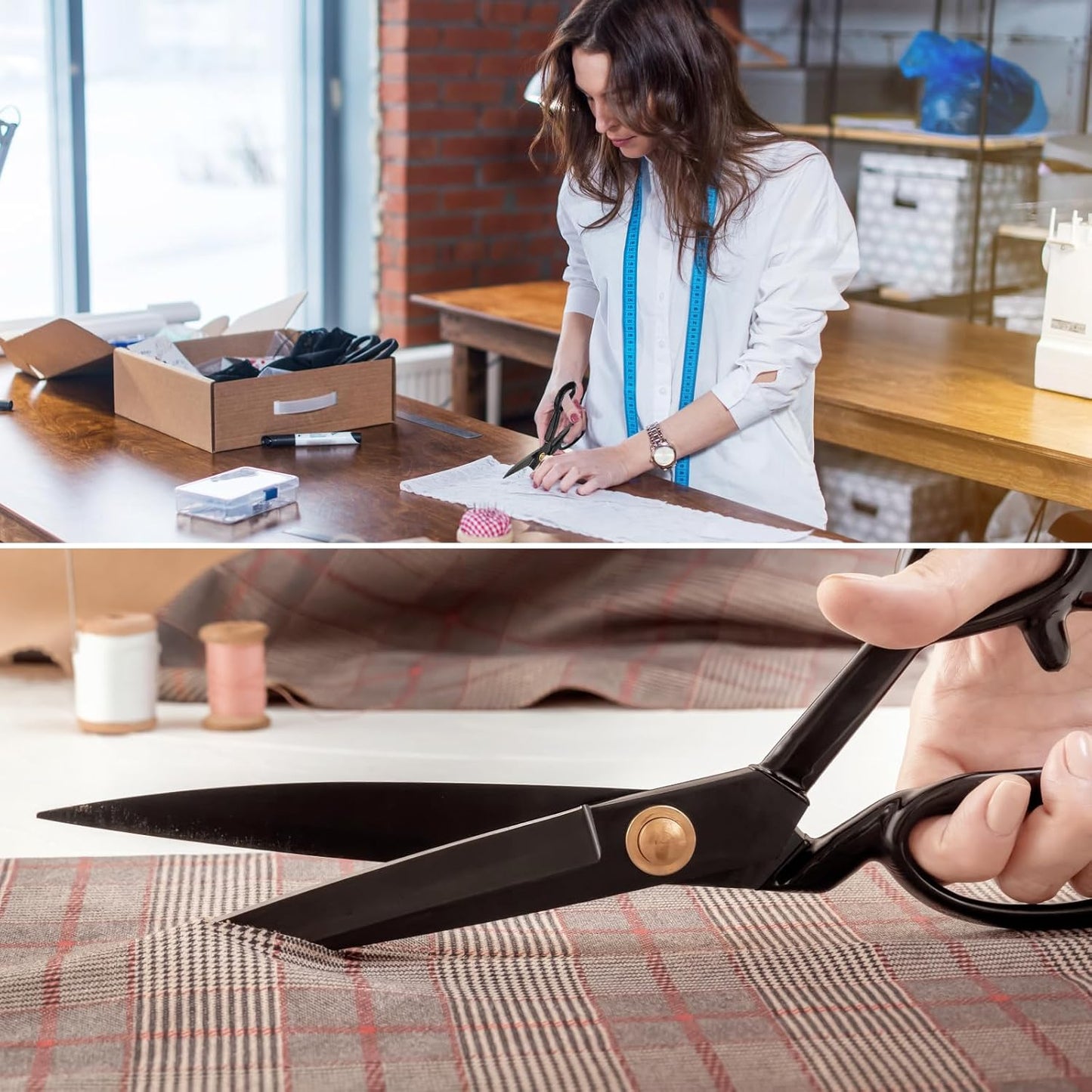 Fabric Scissors Professional, 8" Heavy Duty Sewing Scissor for Fabric Cutting, Tailor Sharp Sewing Shears for Cutting Leather craft Home Office Students Artists Dressmakers