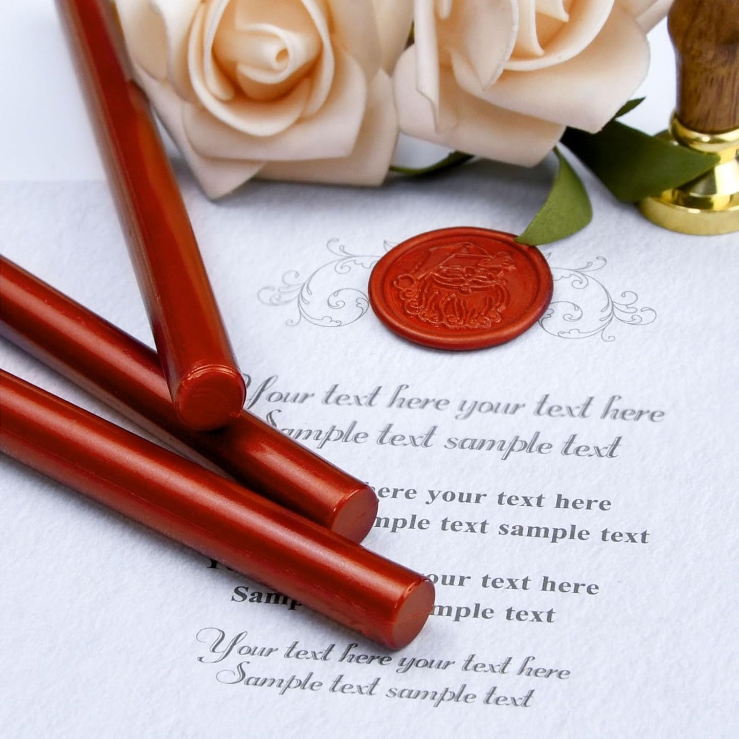 Large Glue Gun Wax Seal Sticks - Blood Red - Homemade Wax Seals for Wedding Invitation, Thanks Cards Envelopes, Snail Mails, Gift Wrapping,