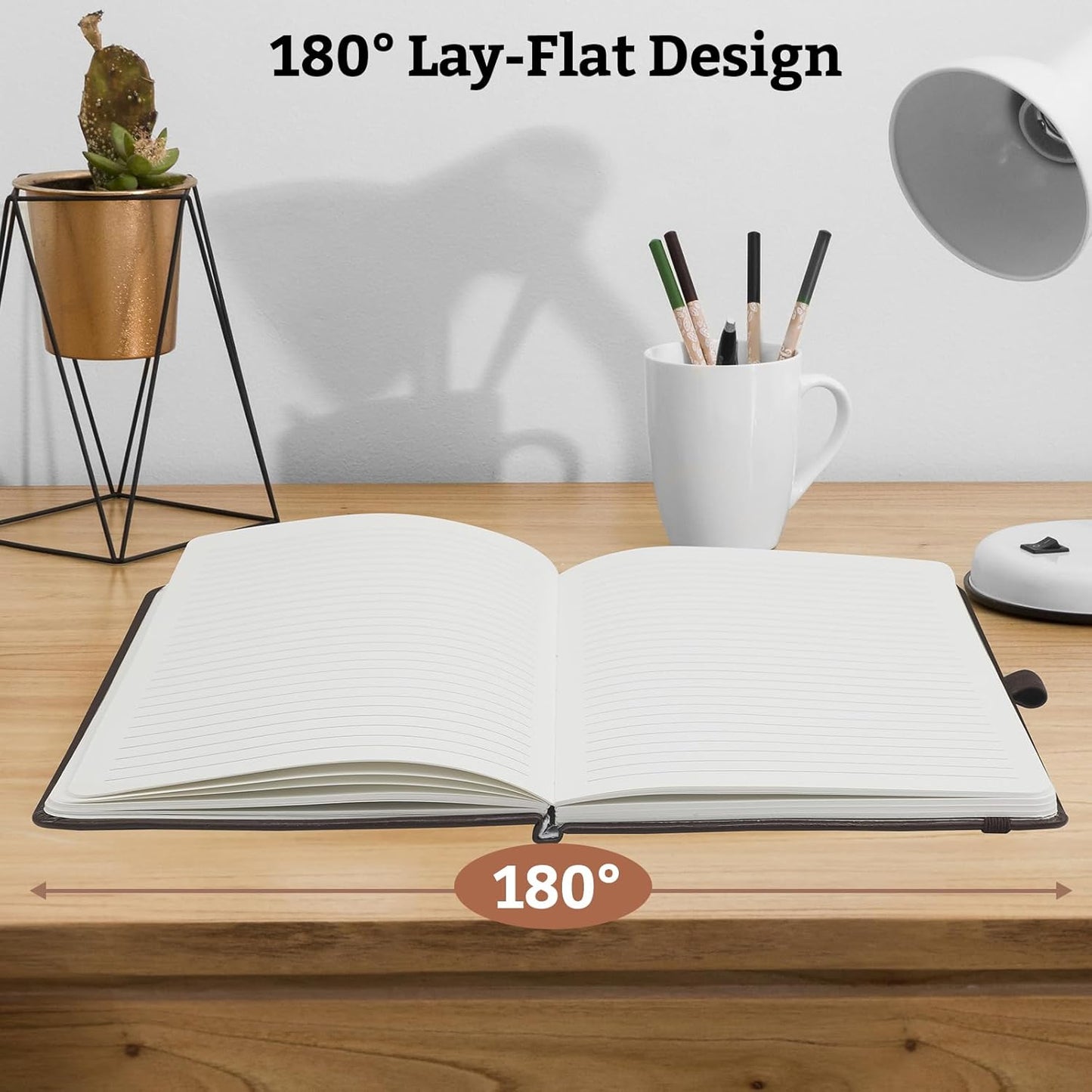 Hardcover Lined Bullet Dotted Journal Notebook, A5 140 192 Pages 100 120Gsm Paper College ruled for School,Work,Travel,and Daily Planning,5.7''*8.3'' (12, Brown, A5 Lined)