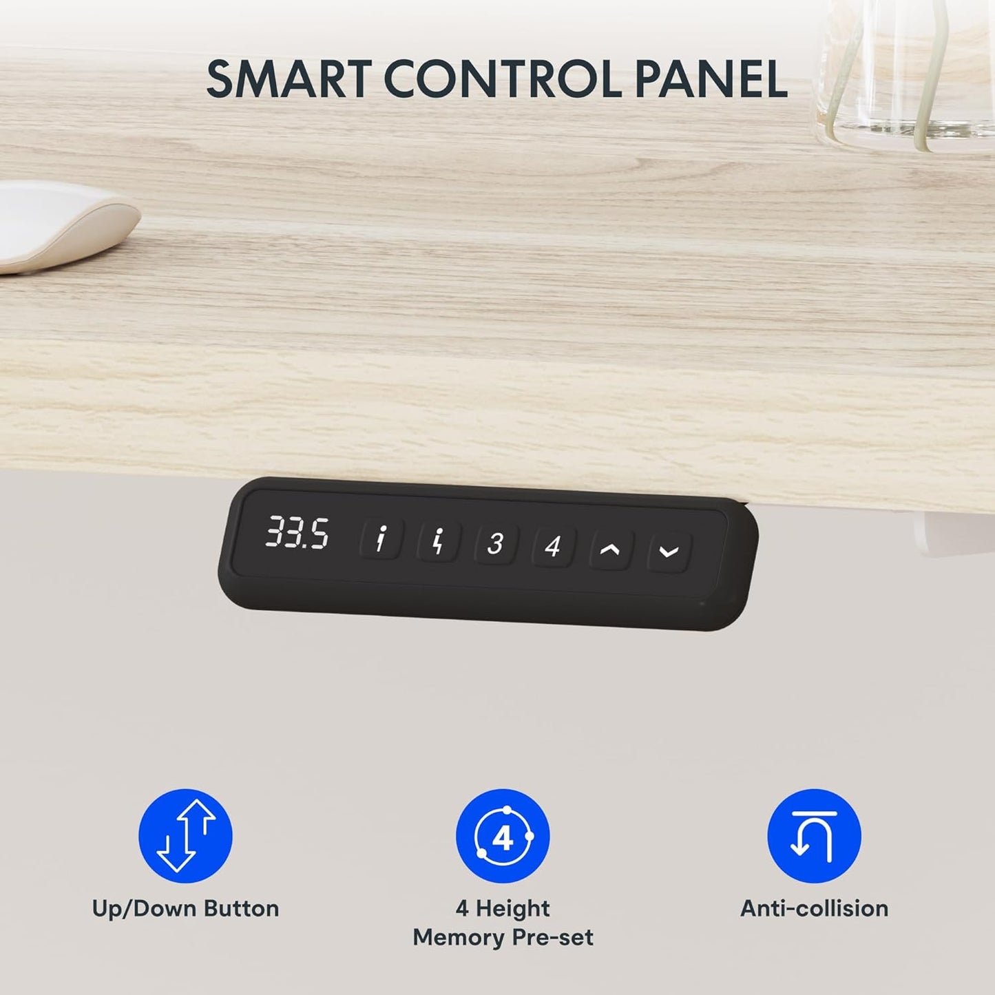 FLEXISPOT L Shaped Standing Desk, 63 x 55 Inch Electric Height Adjustable Corner Desk, Sit Stand Computer Workstation, Preset Controller, Home Office, White Frame with Maple Top