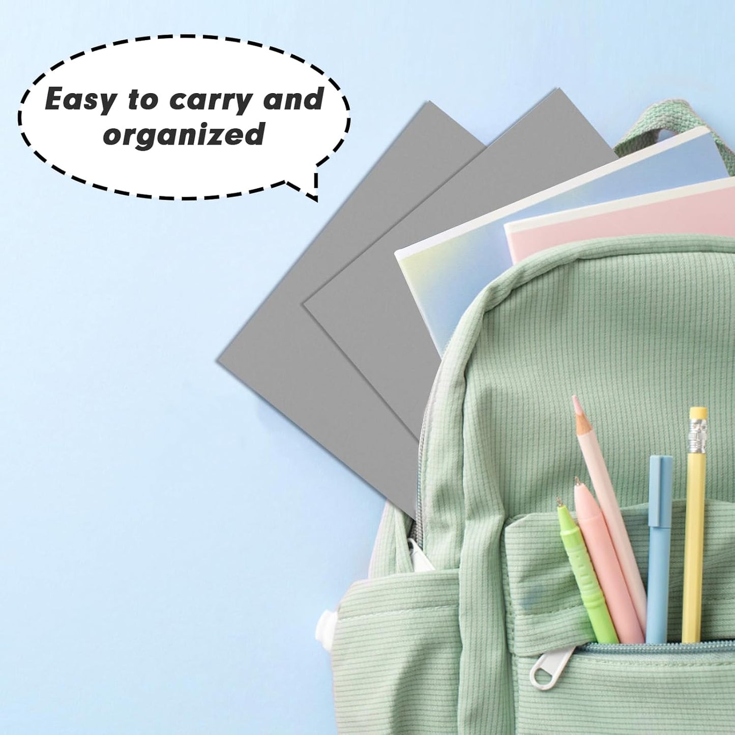 Two Pocket Folders, RAZCC 50 Pack 2 Pocket Folders Fit Letter Size Paper, Paper Folders with Pockets for School Office Business Home, Grey