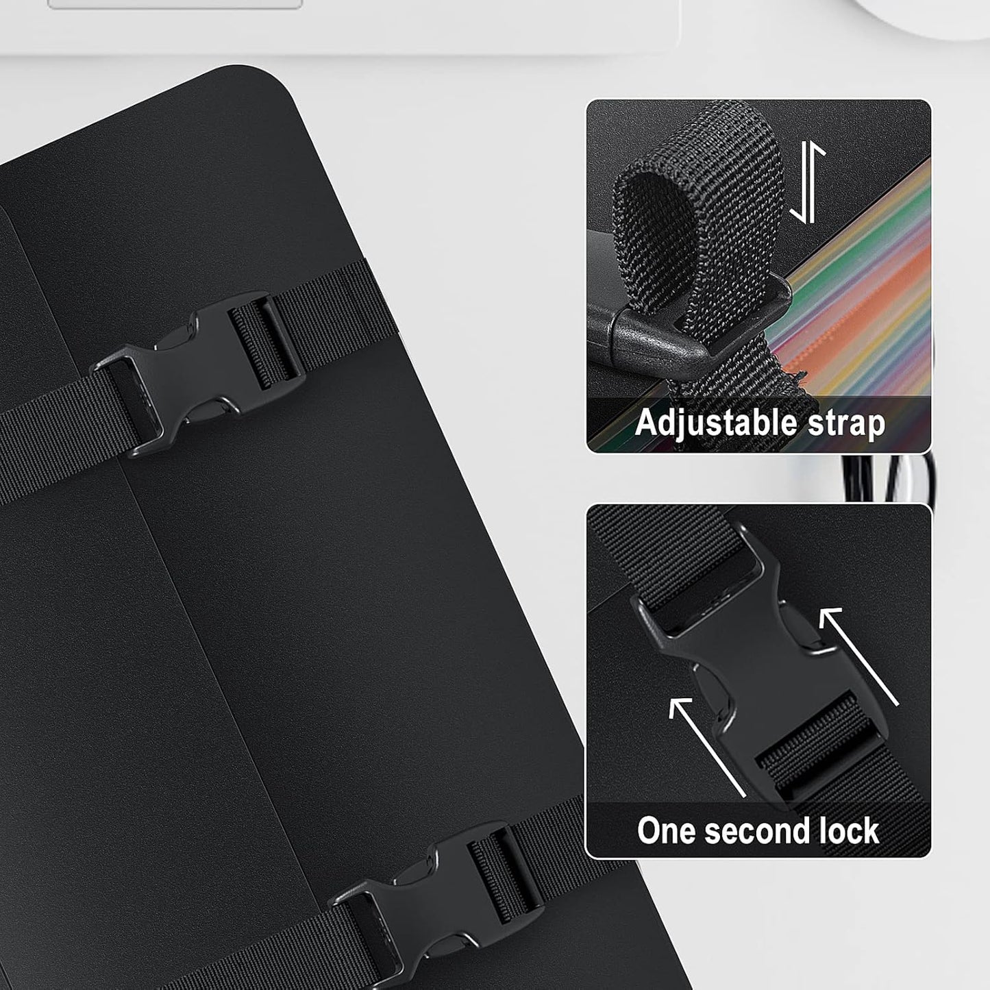 Accordion File Organizer,Expanding File Folders with Handle,12 Pockets Accordian Document Organizer Expandable Filing Box,Portable File Box for Paper Receipt Bill,A4/Letter Size,2 Tabs,Frosted