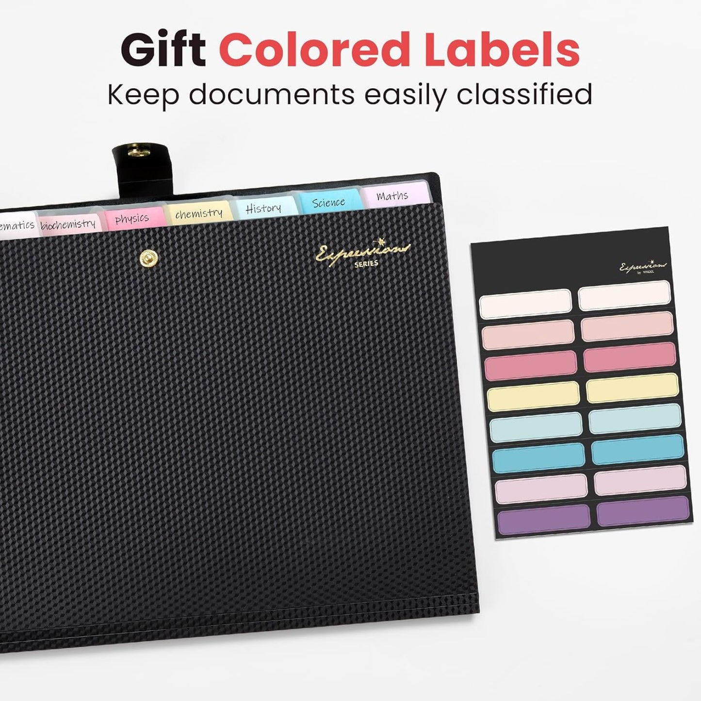 Sooez Accordion File Organizer, 8 Pocket Expanding File Folder with Labels, Letter Size Folders for Documents, Portable Paper Bill Receipt Organizer for Home School Office Supplies, Green