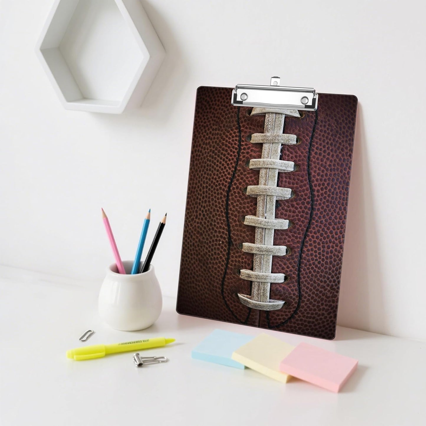 American Football Plastic Clipboards,Decorative Plastic Acrylic Clipboard for Teacher Social Worker Students Office Supplies 8 * 12