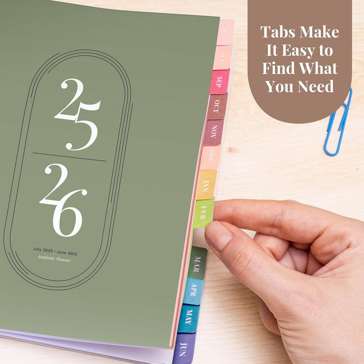 Rileys Academic Planner 2025-2026, Daily, Weekly & Monthly Planner, July 2025 - June 2026, Student Notes Pages, Twin-Wire Binding, Weekly Agenda for School & Work (8.5 x 11-Inches, Green)