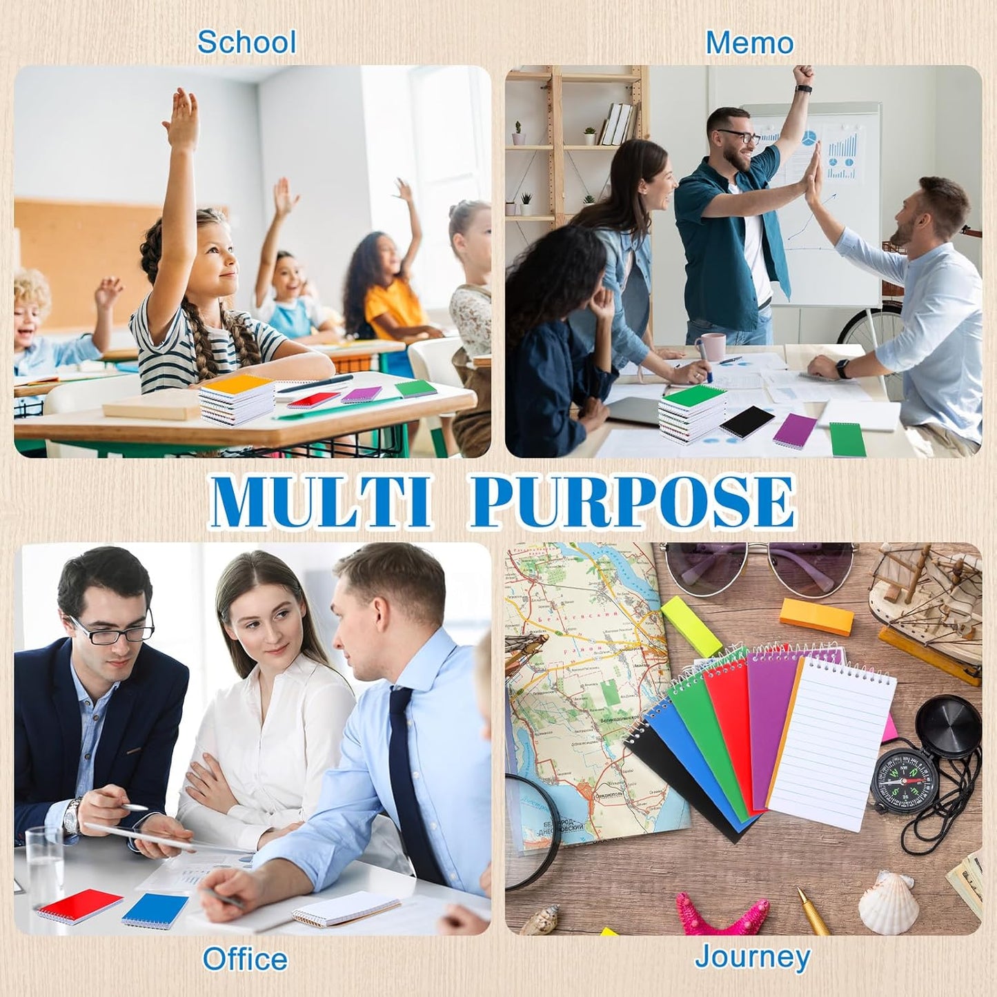 36 Pcs Small Pocket Notebooks 3 x 5 Inch Mini Memo Spiral Notepads Top Bound College Ruled Lined Note Pads for Back School Office Journaling Noting, 75 Sheets/Pad (Fresh Color)