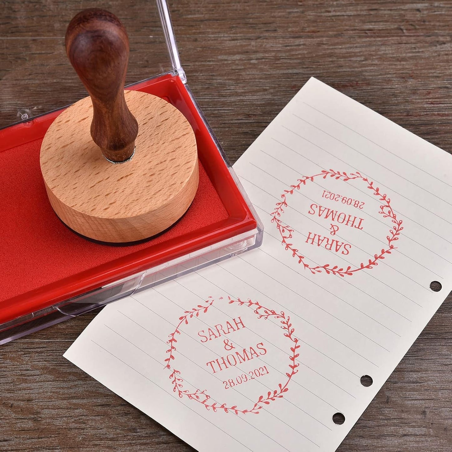 Custom Stamp - Personalized Logo/Address/Name Stamp Multiple Sizes Wooden Rubber Stamps