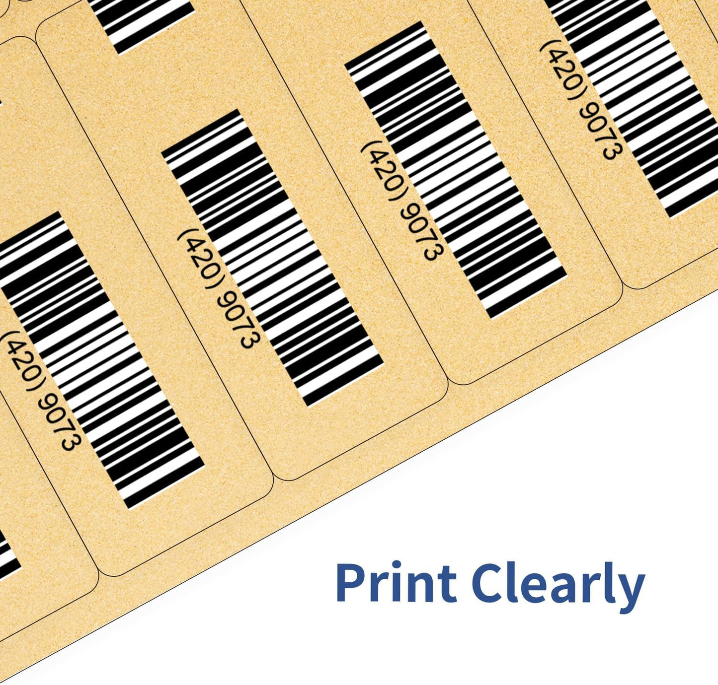 1" x 2-5/8" Kraft Labels Stickers, Address Labels 600 Label Paper for Laser/Inkjet Printer mailing Labels, Letter Size with Print Templates - 20 Sheets