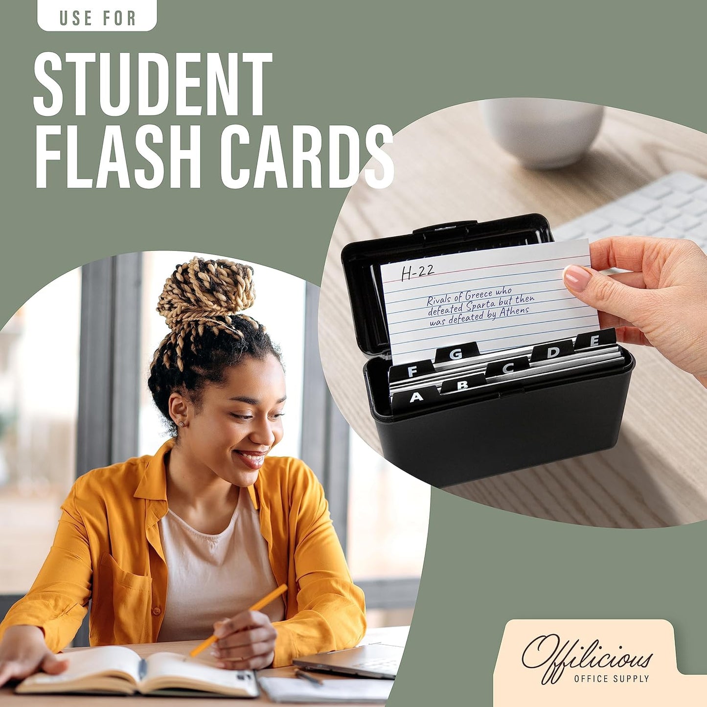 25 Black Index Card Dividers 3x5" - Large Index Cards for Index Card Box, Index Card Organizer, Index Cards Holder - Alphabetical File Dividers, Recipe and Card Guides, Greeting Cards