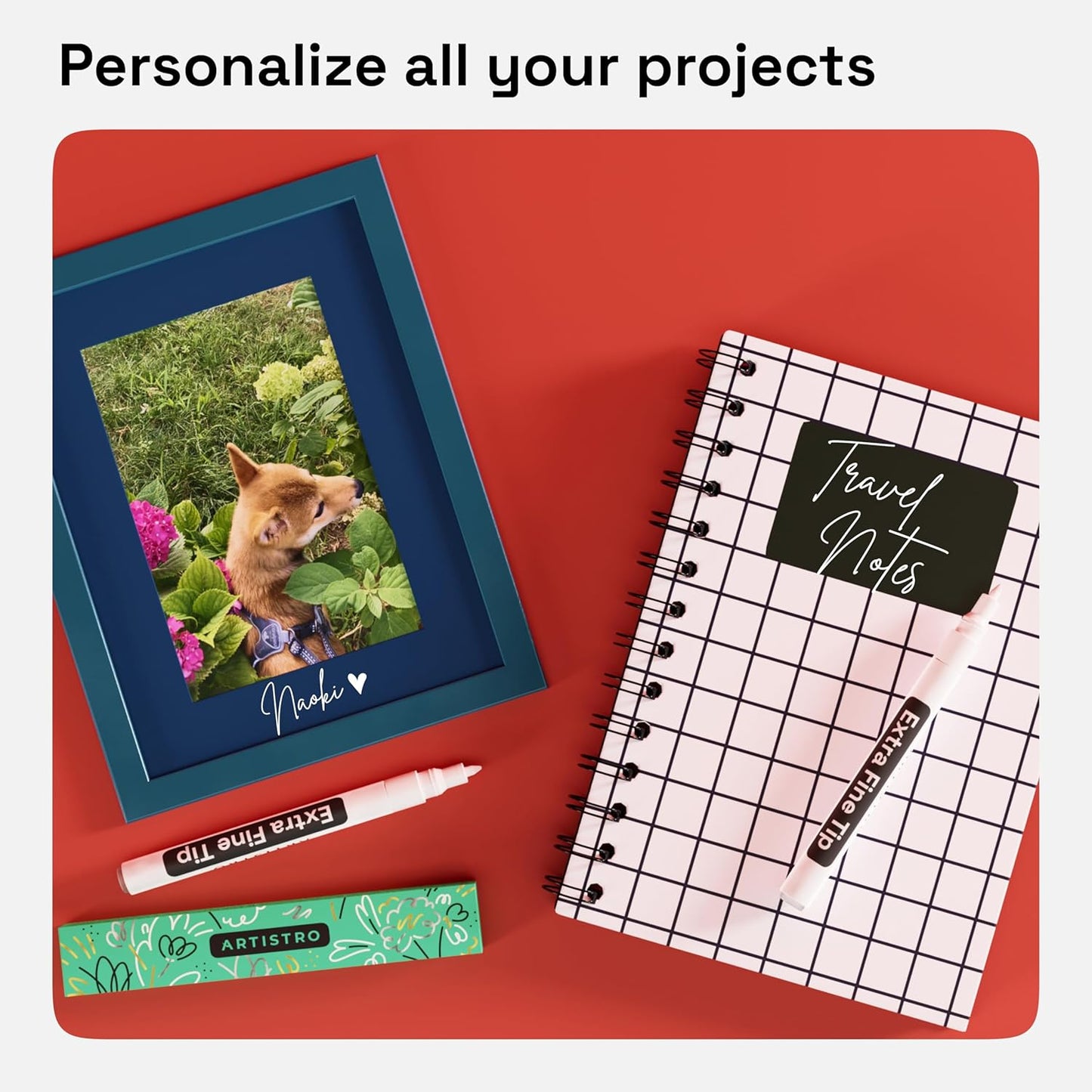 ARTISTRO 2 White Acrylic Paint Markers - 0.7mm Extra Fine-Tip Paint Pens - Perfect for Crafting, Art Projects, & More