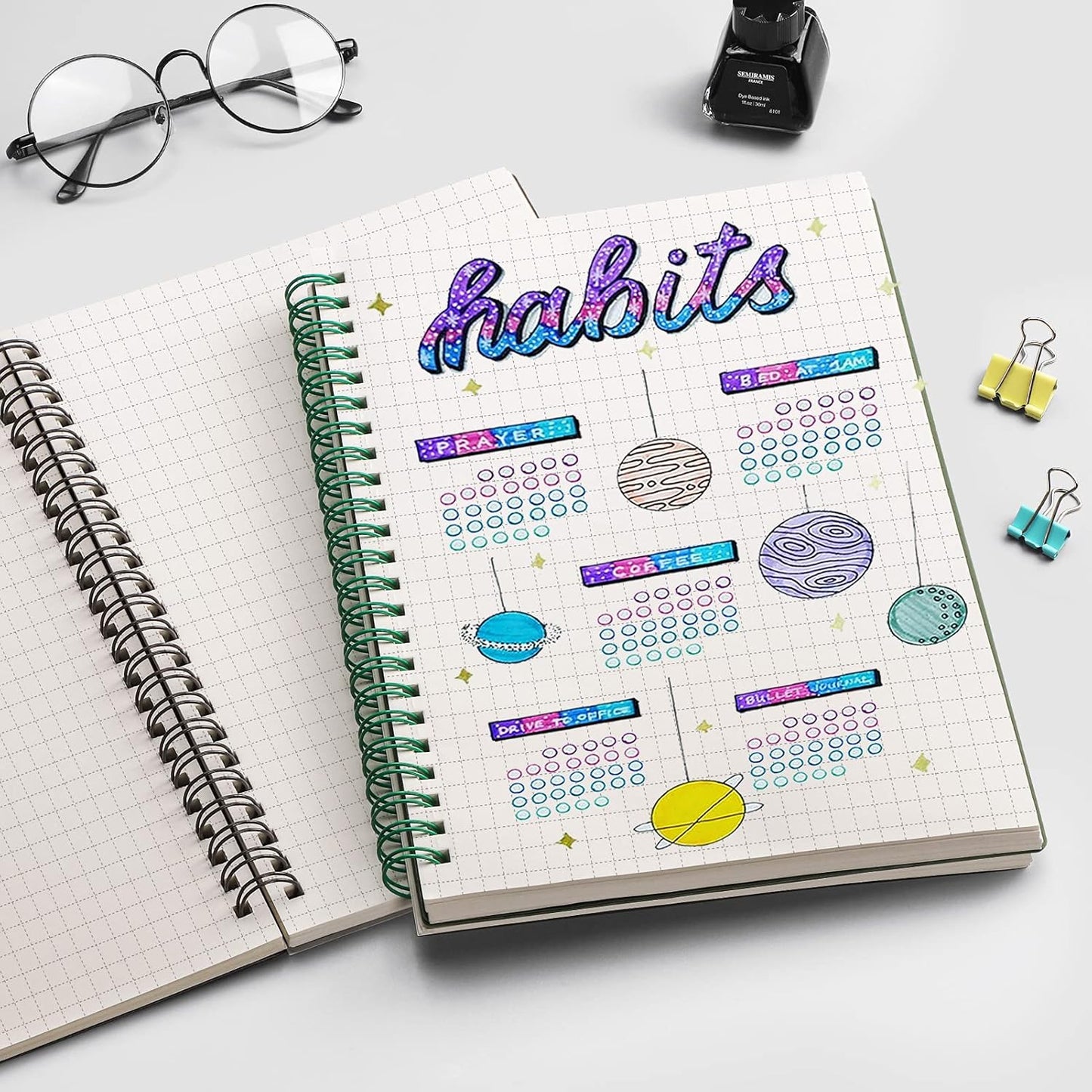 EMSHOI Graph Paper Spiral Notebook 7.48" x 10.15" - B5 Graph Paper Notebook, 2 Pack 320 Pages 100gsm Thick Grid Paper, Plastic Hardcover Journals for Writing Engineering Graphing Work School Supplies