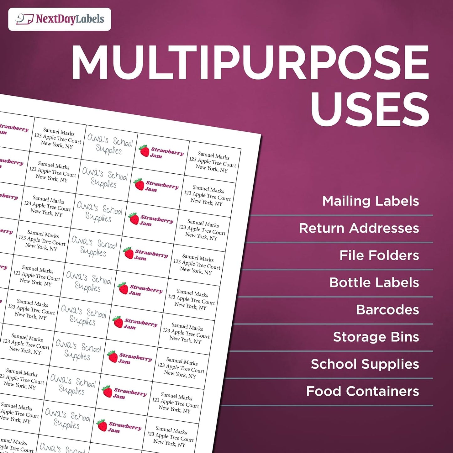 NextDayLabels – 1.5" x 1" Rectangular Sticker Labels for Printer - White Laser/Inkjet Printer Labels Return Address Labels Shipping Label Stickers (100 Sheets, 50 Per Sheet, 5000 Labels)