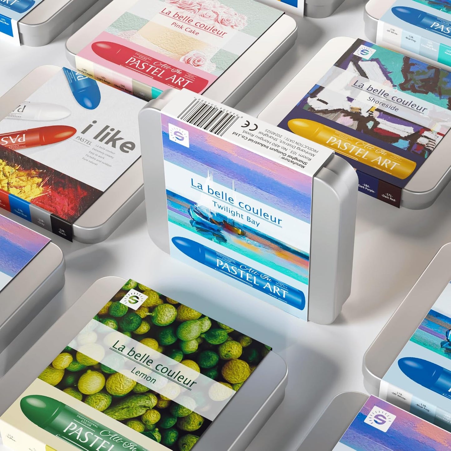 6 Pack Jumbo Oil Pastels Set (14 x 84 mm), Soft Oil Pastels with Vibrant Colors, Great Blending and Layering, Pastel Crayons for Professional Artists and Hobbyists, Twilight Bay