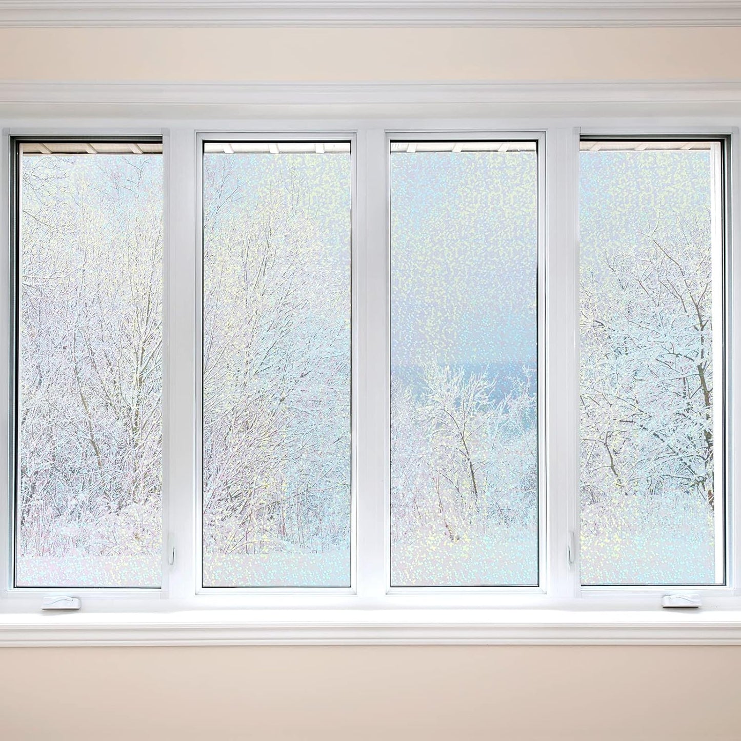 Nezyo 60 Sheets Holographic Laminate Sheets Clear Glitter A4 Size Vinyl Sticker Paper Holographic Overlay Self Adhesive Waterproof Transparent Film, 11.7 x 8.3 Inch (Little Dot)