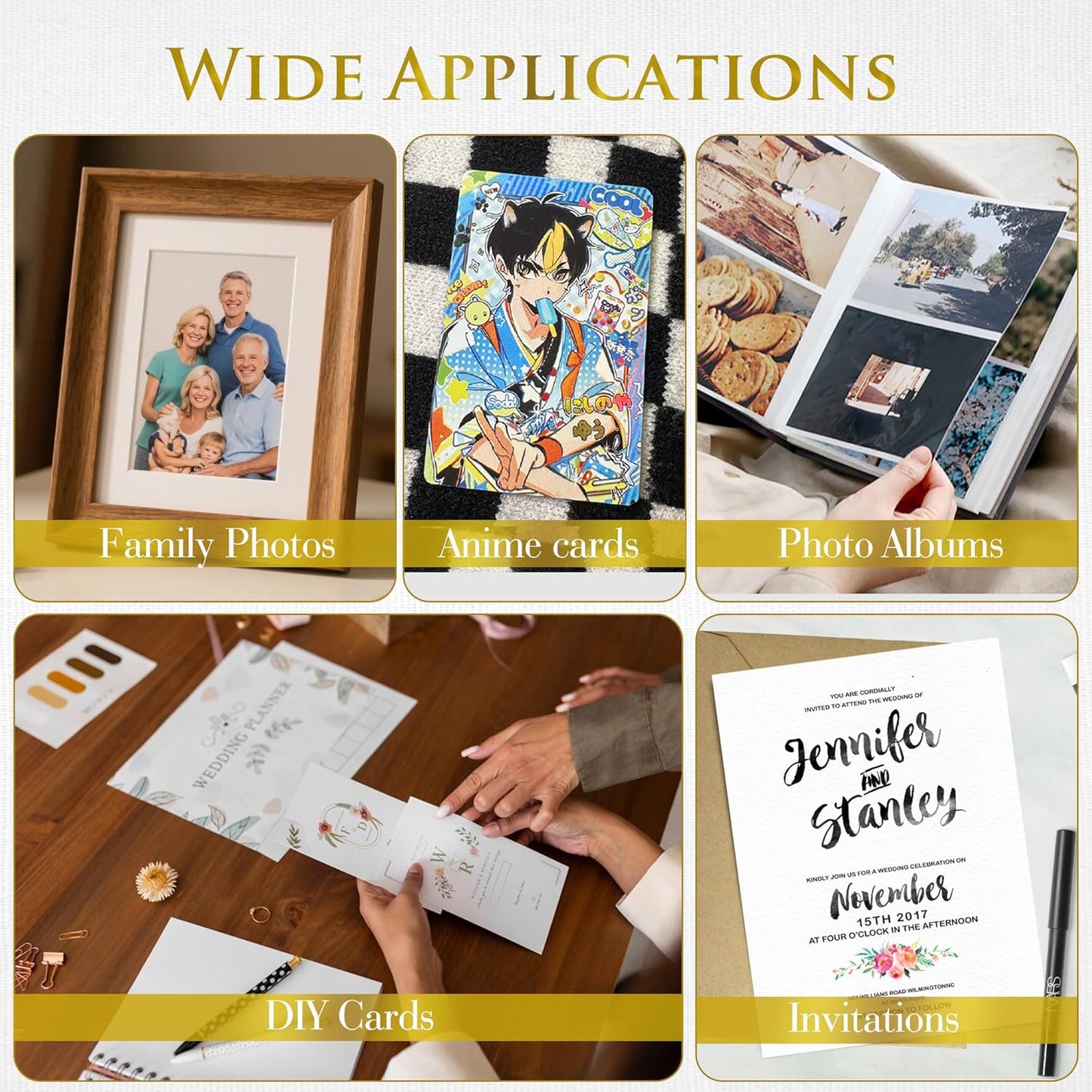 A-SUB Inkjet Glossy Photo Paper 4X6 Inches 48lb 180gsm Professional Glossy Photographic Paper for Inkjet Printers Dye Ink 100 Sheets