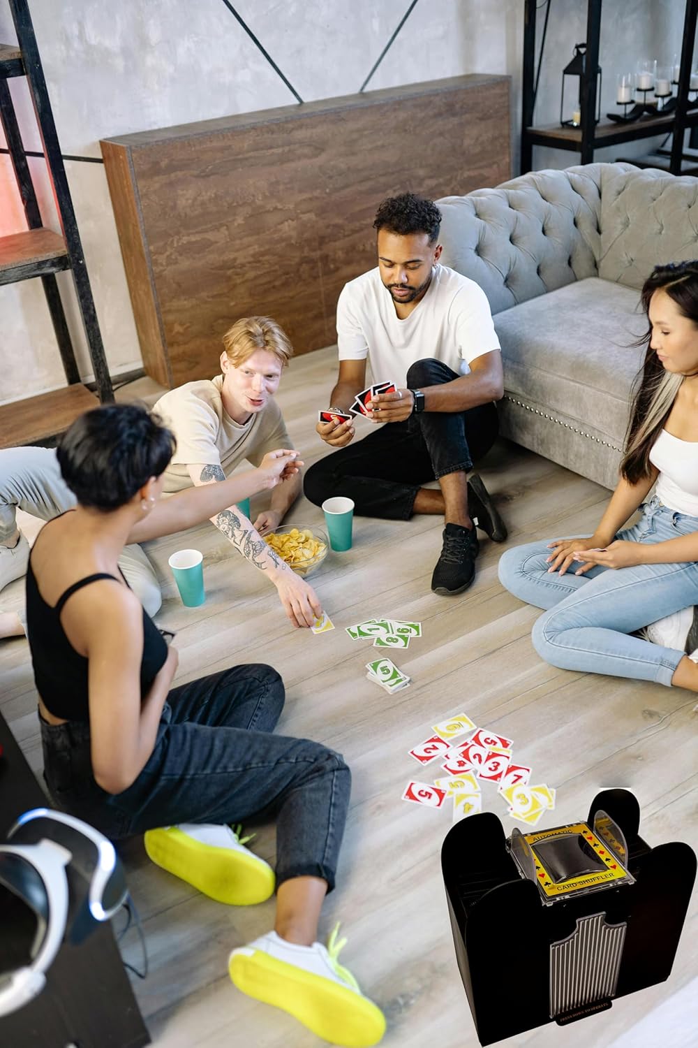 6 Decks Automatic Card Shuffler Electric Heavy Duty-USB-C/Battery Powered, Fast & Quiet Shuffler for Poker, Casino Games (Supports All Standard Cards)