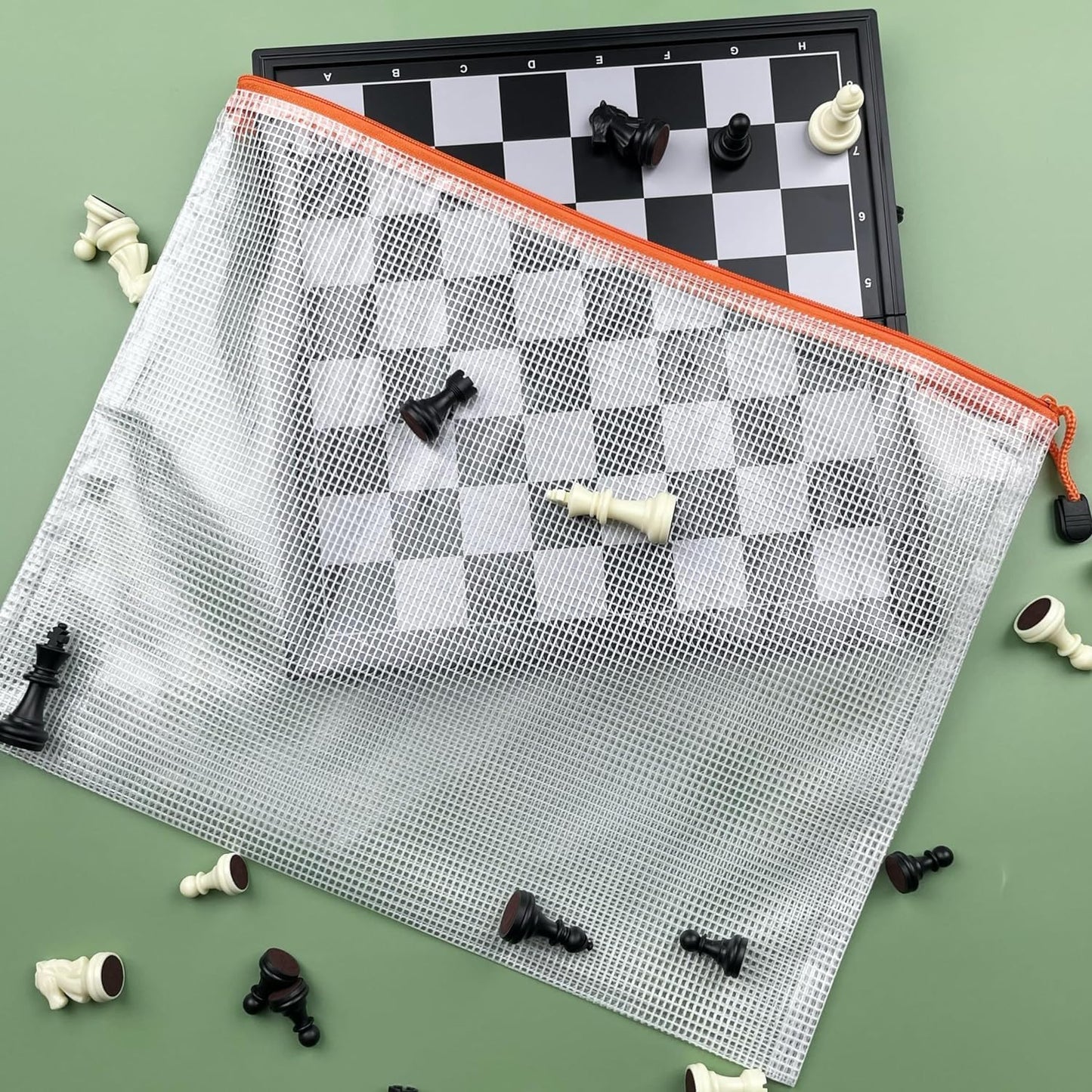 Mesh Zipper Pouch Bags, Zipper Bags for Organizing Storage, Waterproof Zipper Pouches, Letter Size, File Bags for School, Toys, Puzzle, Board Games and Office Supplies (Color, 9"x 12")