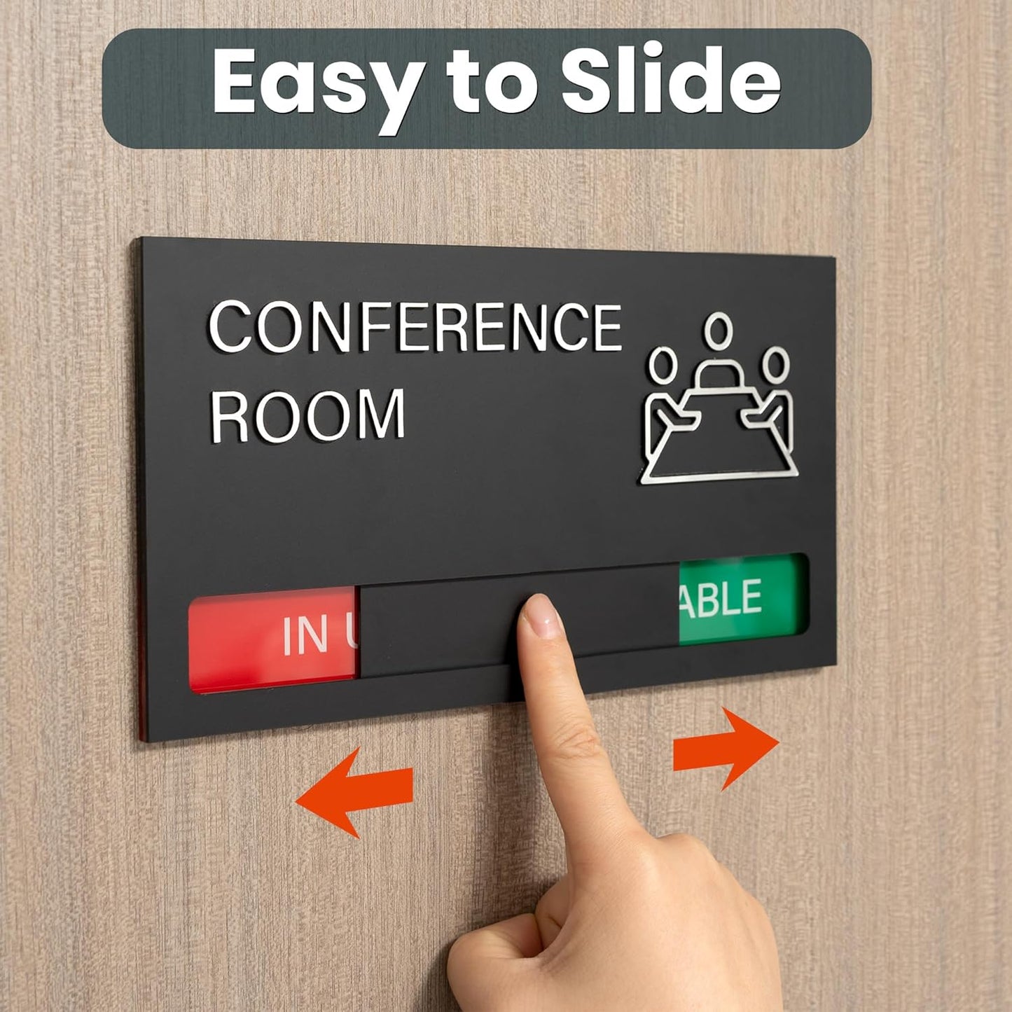 Conference Room Sign - In A Meeting Sign for Office Door, Do Not Disturb, In Use/Available Slider Indicator for Office Tell Whether Meeting Room is In Session